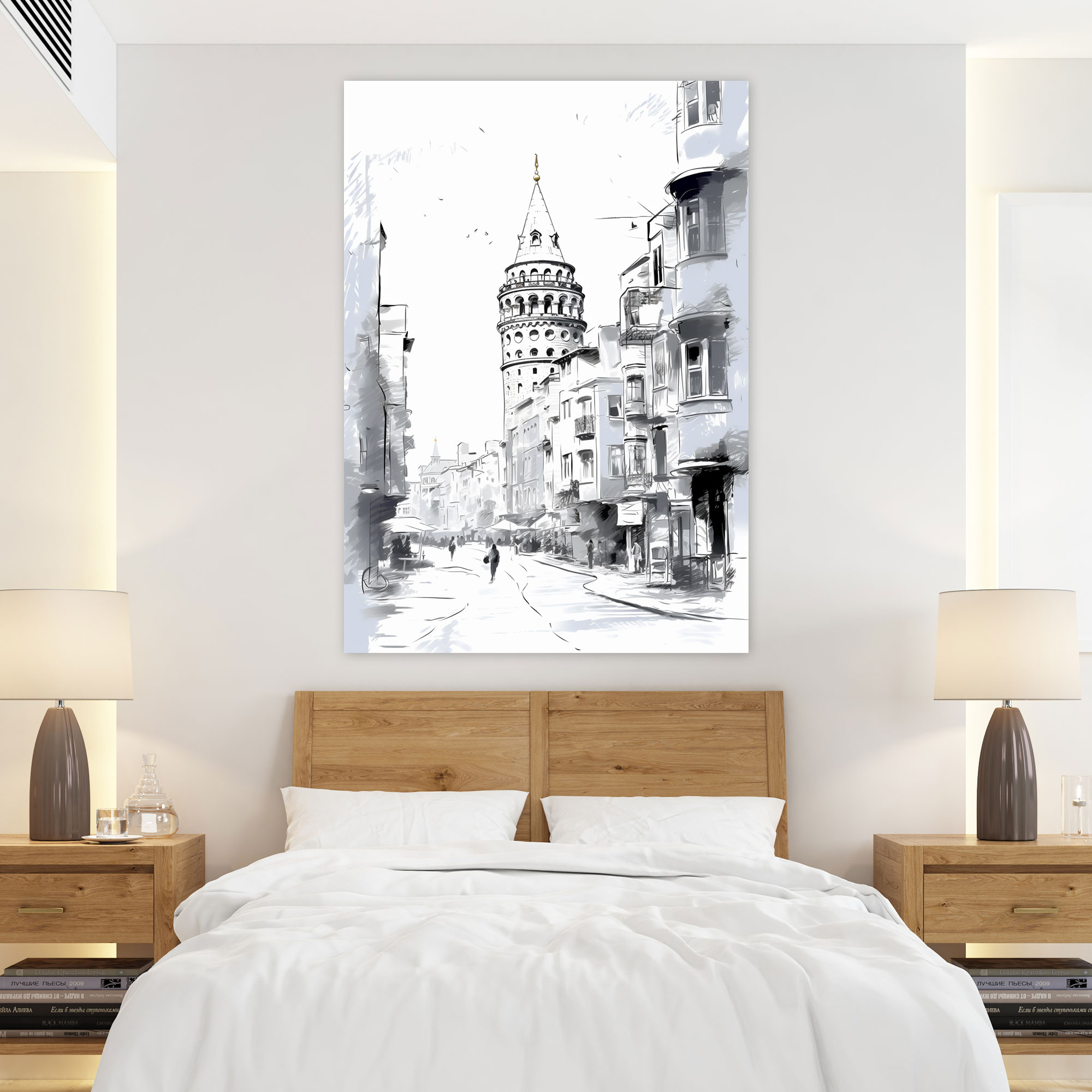 Galata Tower Canvas Print - Galata Tower, Minimalistic Design, Wall Decoration, Galata Tower