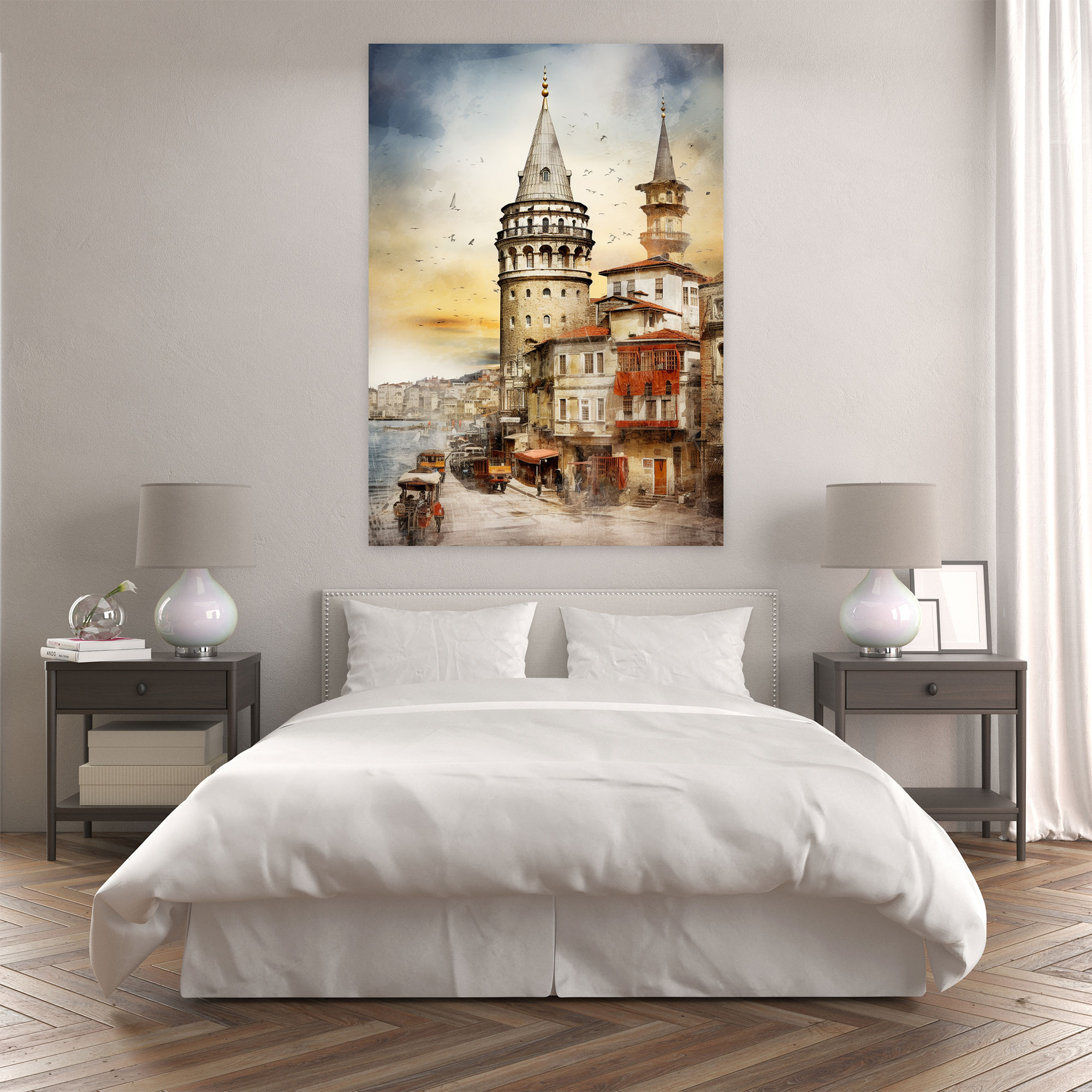 Galata Kulesi Duvar Dekorasyonu - Kule Kolaj Kanvas Duvar Sanatı