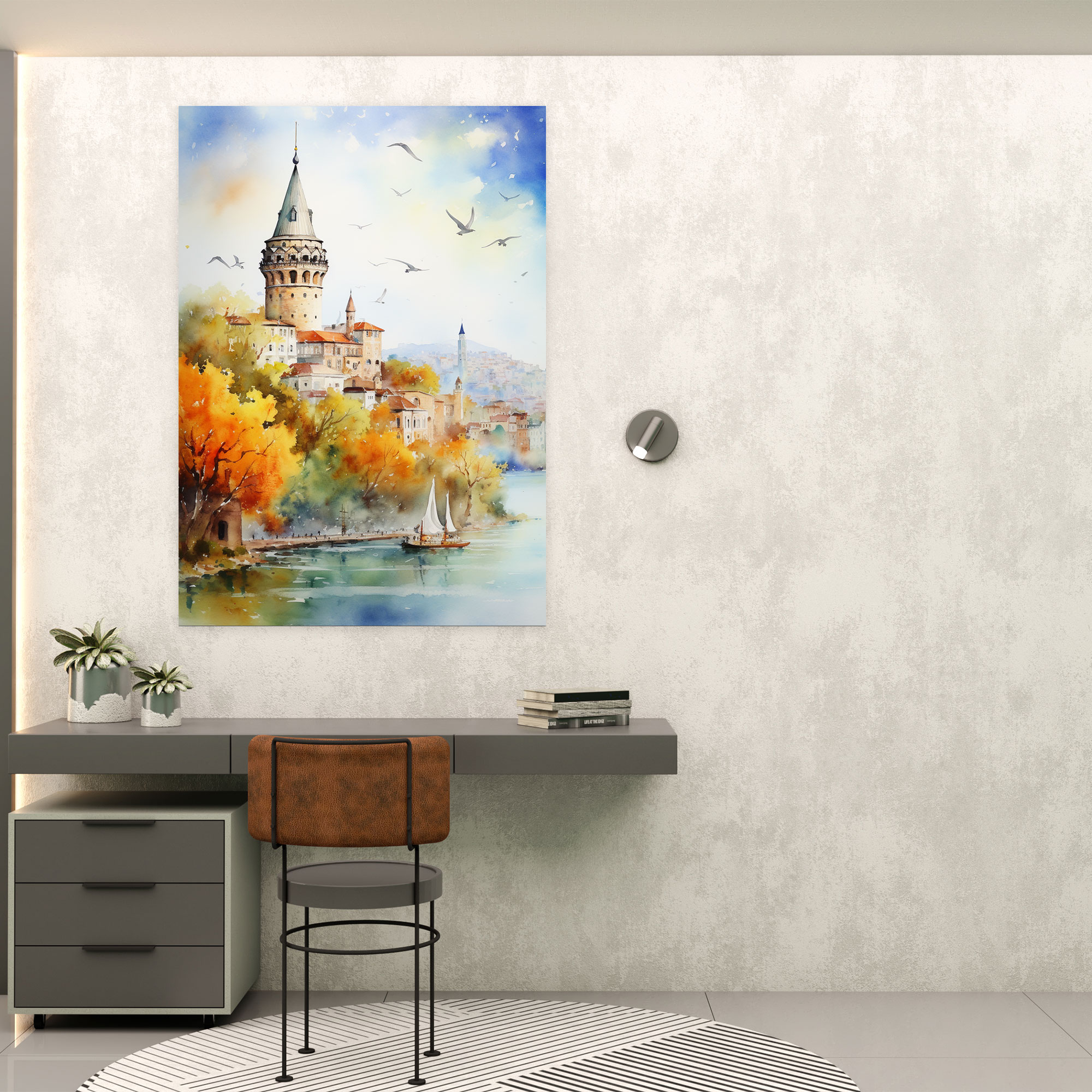 Galata Tower Canvas Print - Galata Tower, Ethereal Portrayal, Canvas Print, Wall Decoration