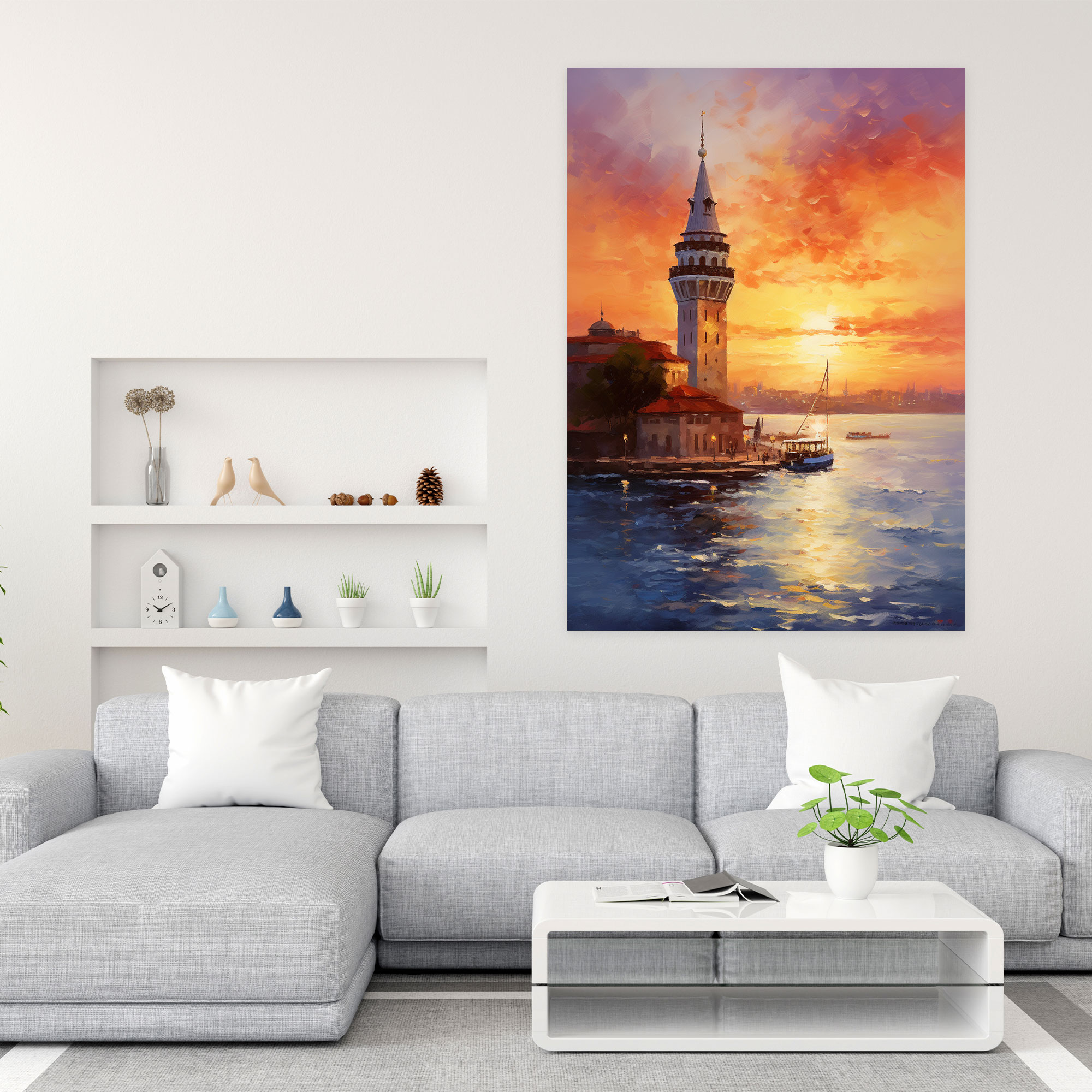 Galata Tower Canvas Print - Galata Tower, Traditional Oil Painting, Galata Tower, Istanbul