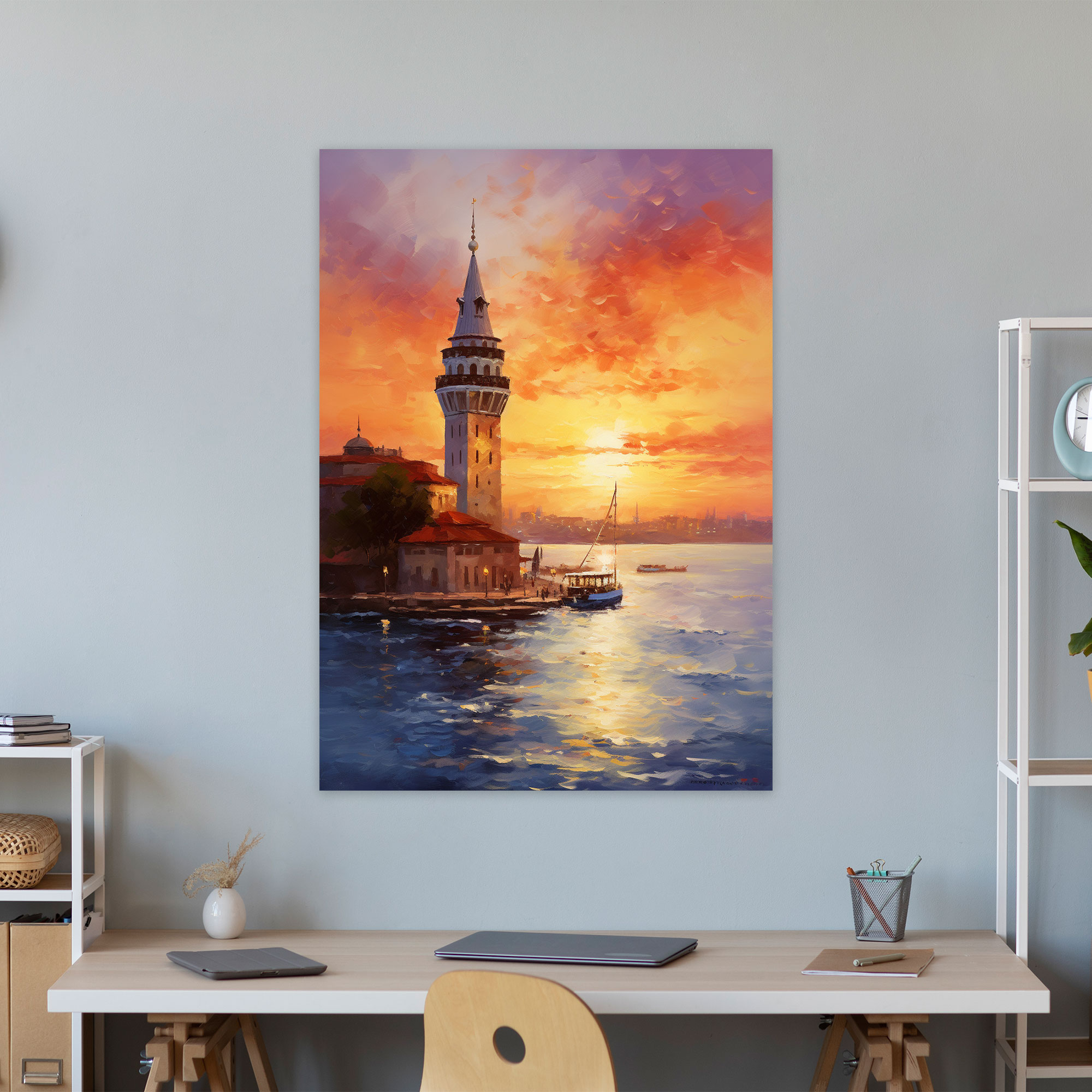 Galata Tower Canvas Print - Galata Tower, Traditional Oil Painting, Galata Tower, Istanbul