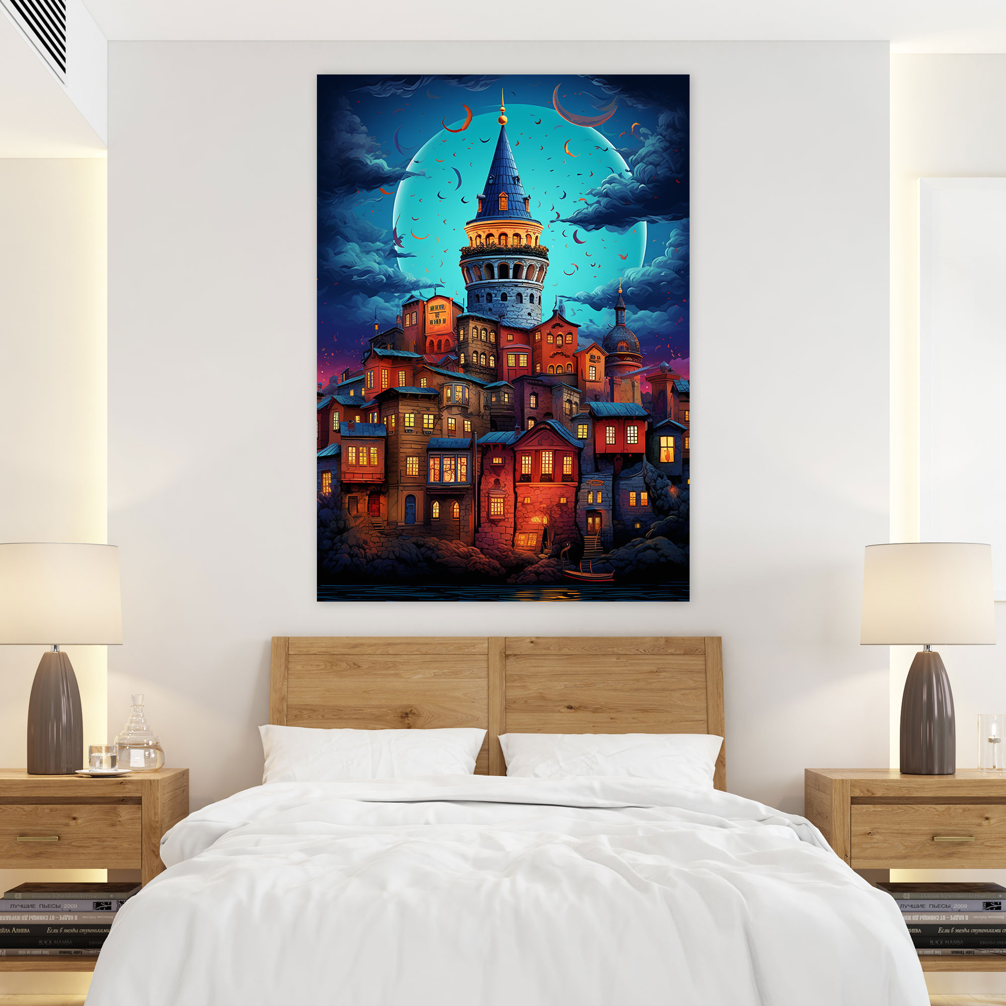 Galata Kulesi Kanvas Tablo - Canlı Renkler Masalsı Tema