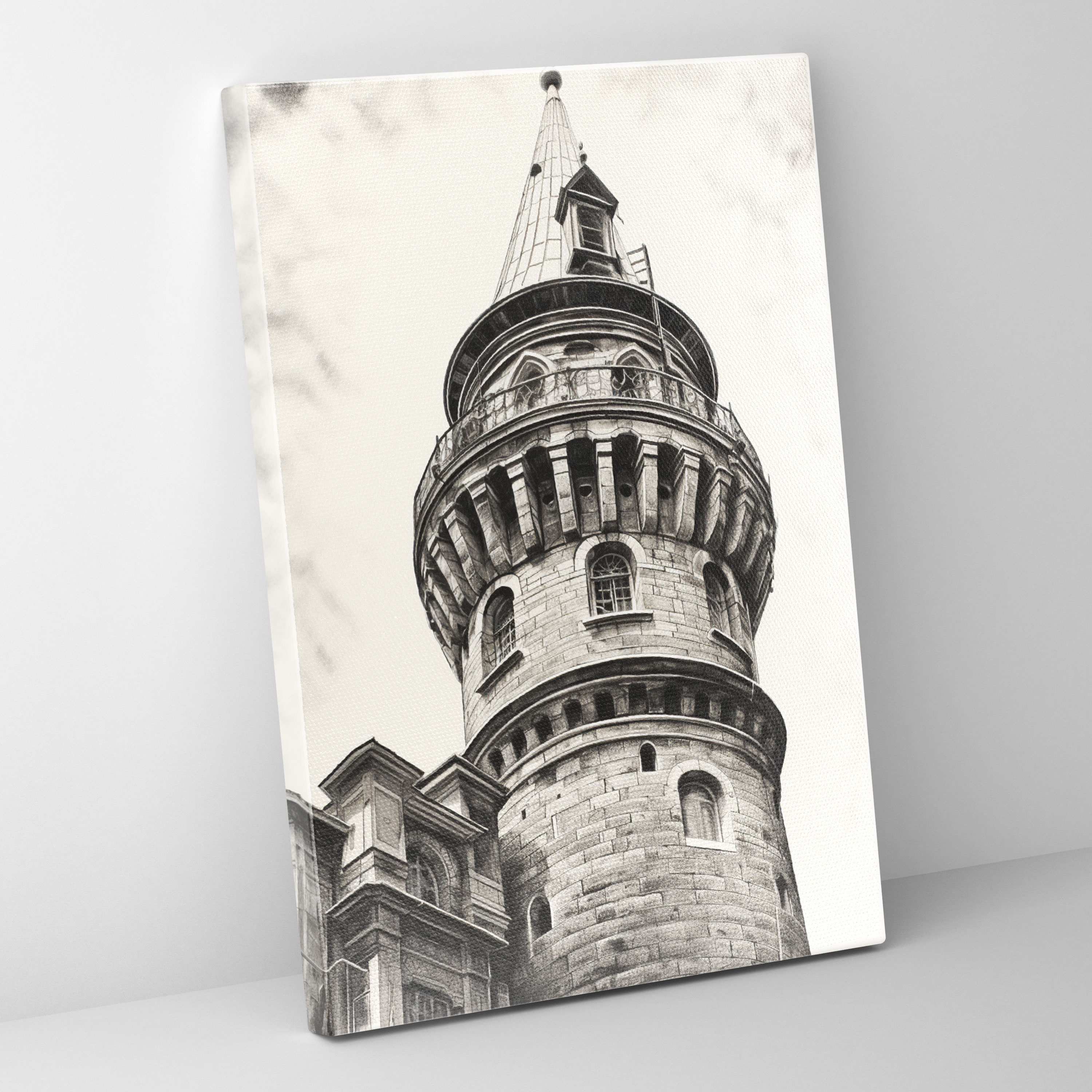 Galata Kulesi Duvar Sanatı - Detaylı Portre Kanvas Tablo Duvar Dekorasyonu