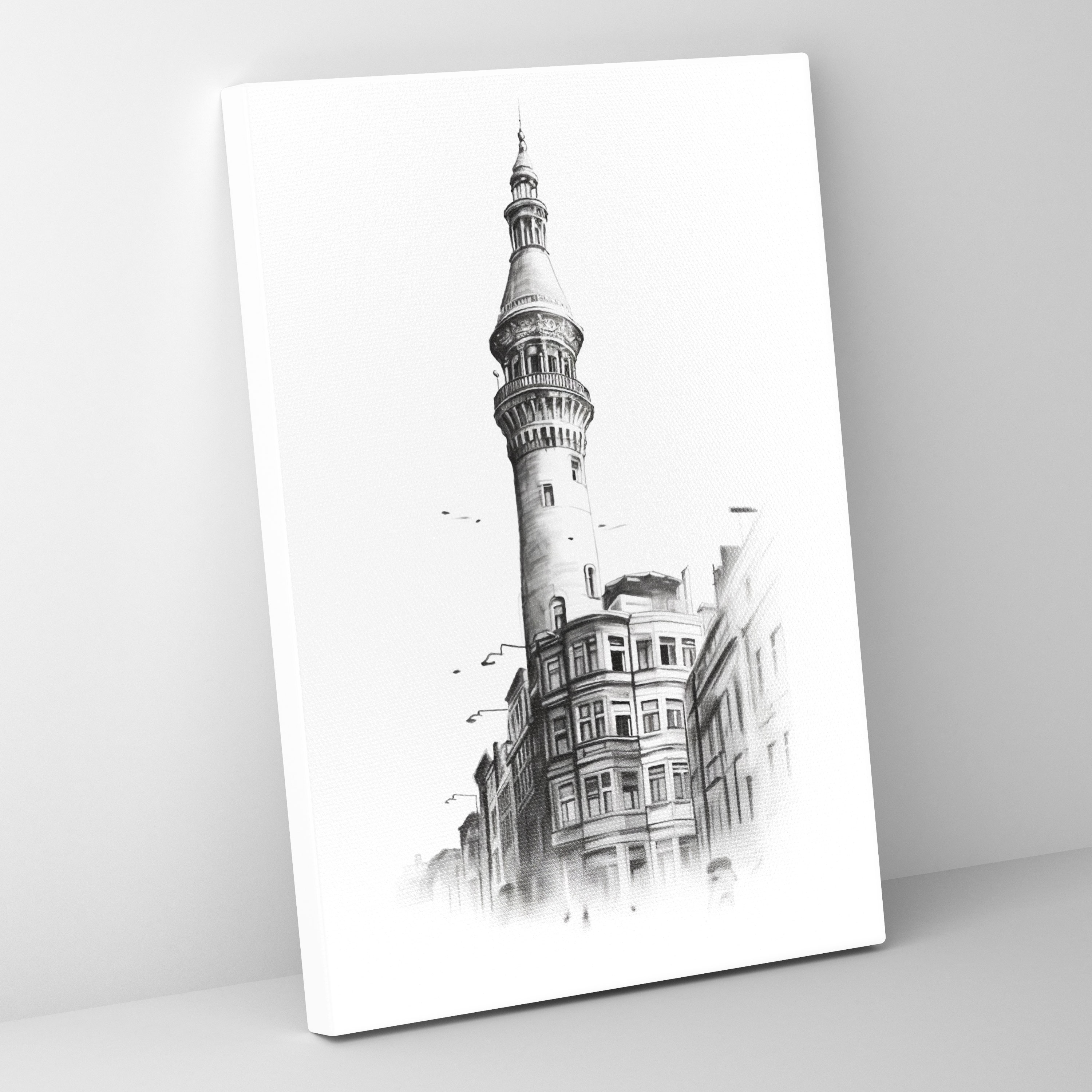 Galata Tower Wall Art - Galata Tower, Wall Art, Home Decoration, Black And White Art