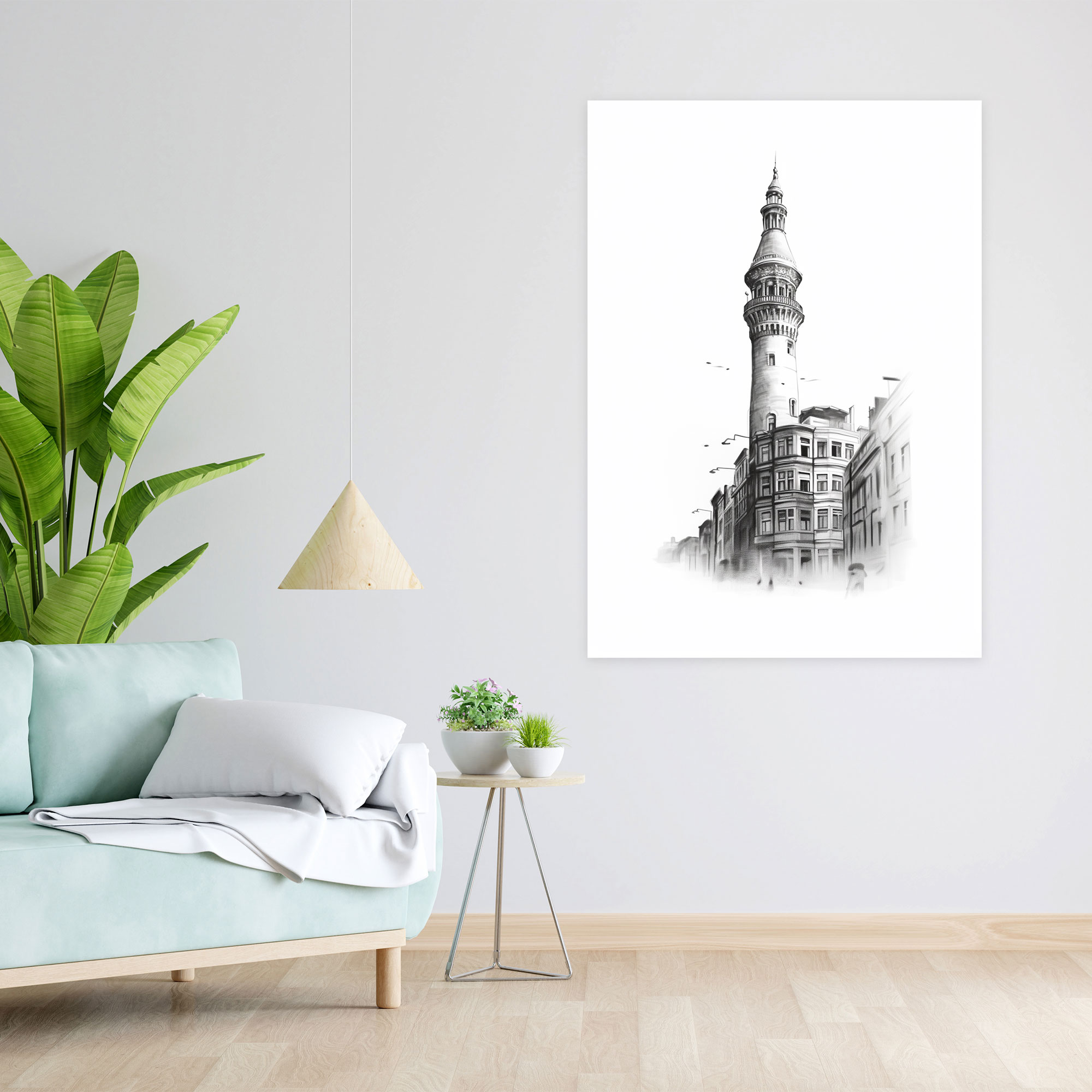 Galata Tower Wall Art - Galata Tower, Wall Art, Home Decoration, Black And White Art