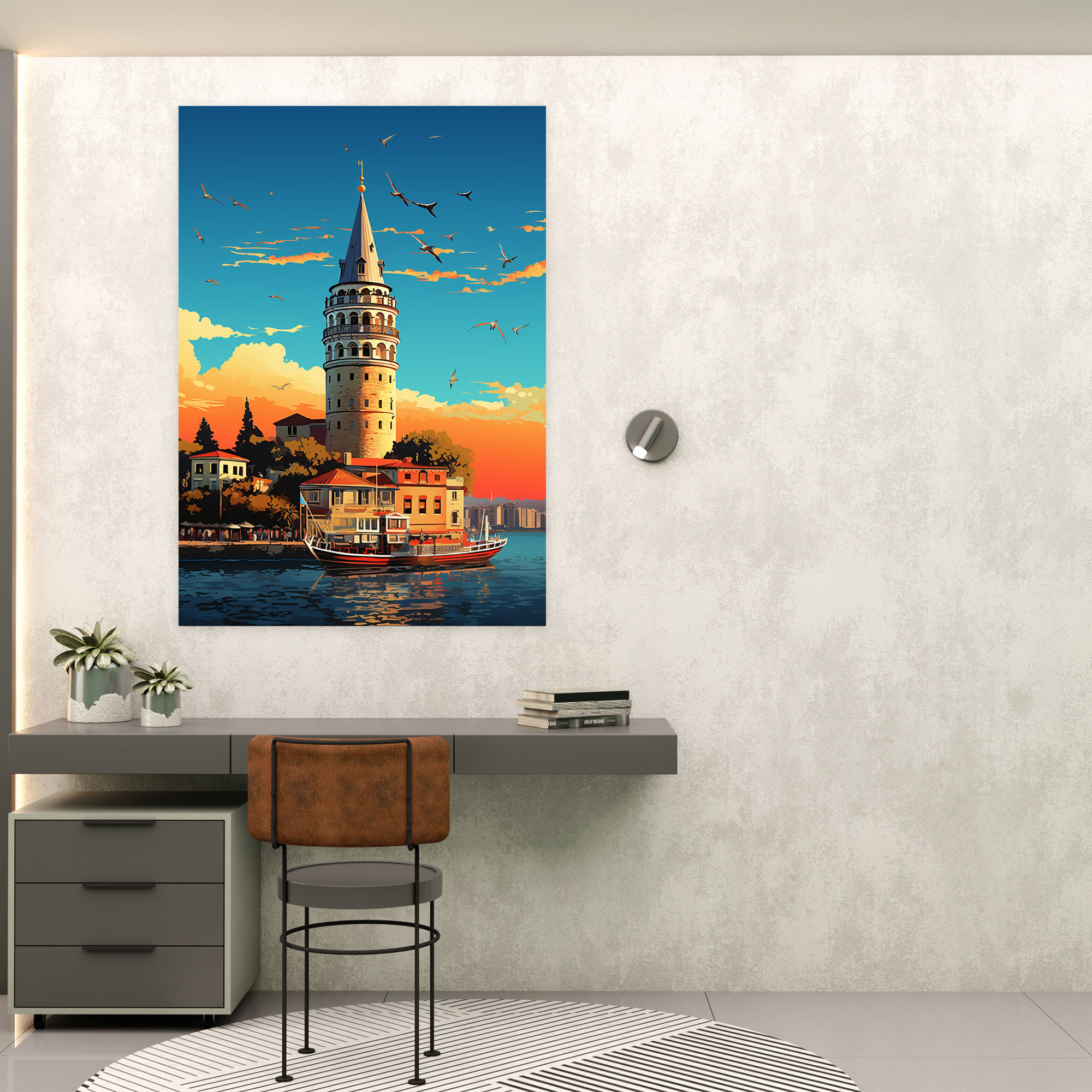 Galata Tower Wall Art - Galata Tower, Wall Art, Pop Art Illustration, Home Decoration