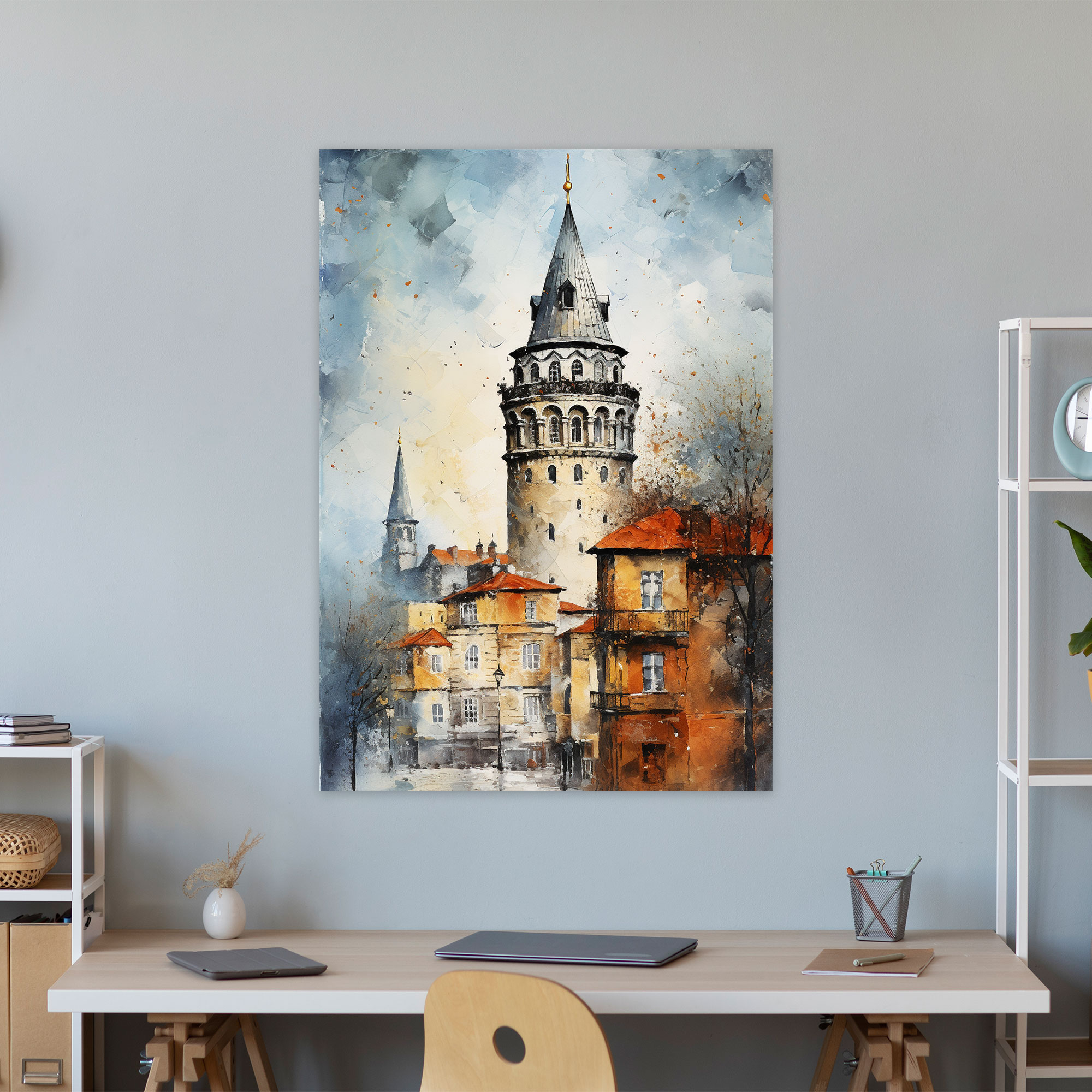 Galata Kulesi Duvar Dekorasyonu - Galata Kulesi Kanvas Tablo Sanatı Derinlik Hissi