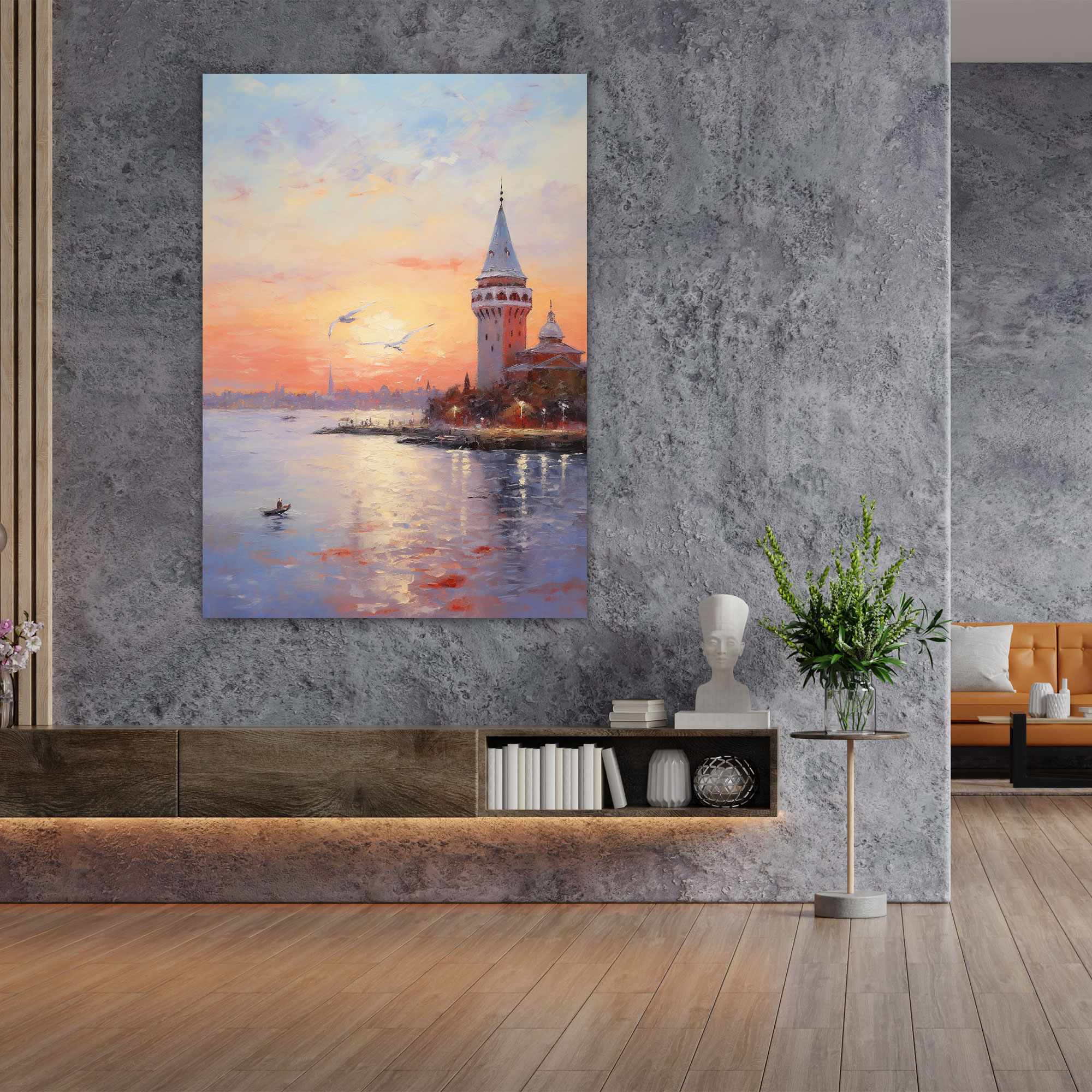 Galata Kulesi Kanvas Tablo - Galata Kulesi Duvar Dekorasyonu İzlenimci Resim