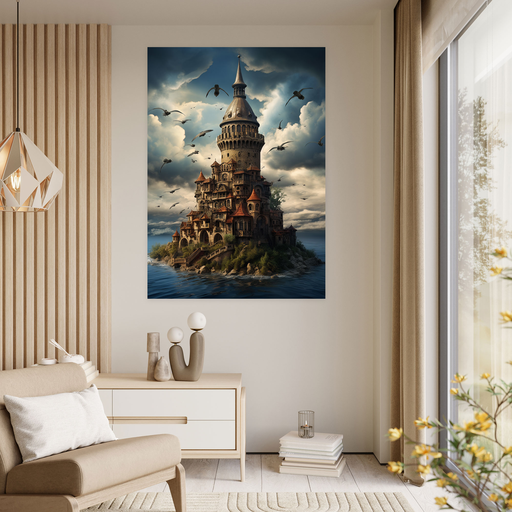 Galata Kulesi Duvar Sanatı - Gerçeküstü Sanat Eseri Ev Dekorasyonu