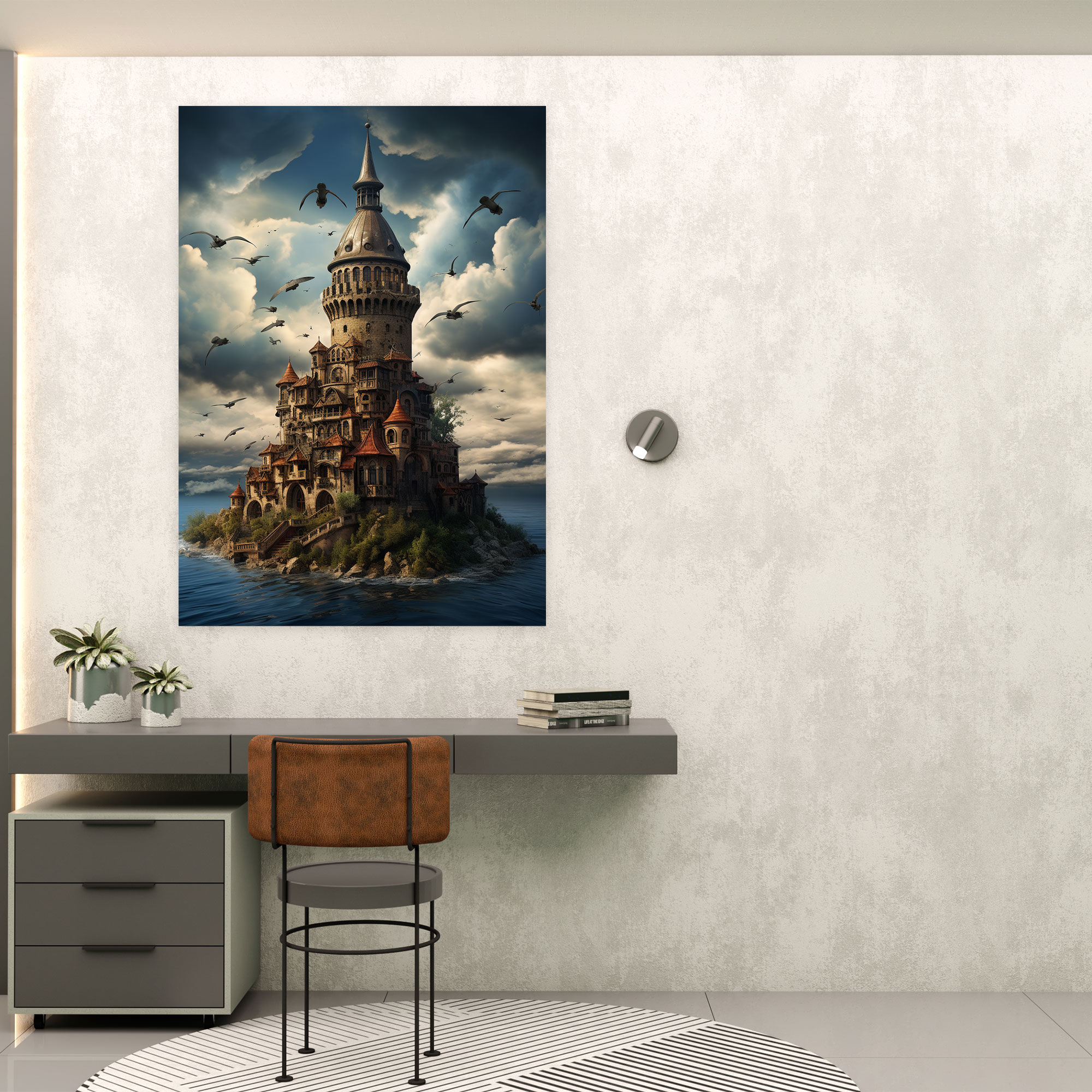 Galata Kulesi Duvar Sanatı - Gerçeküstü Sanat Eseri Ev Dekorasyonu