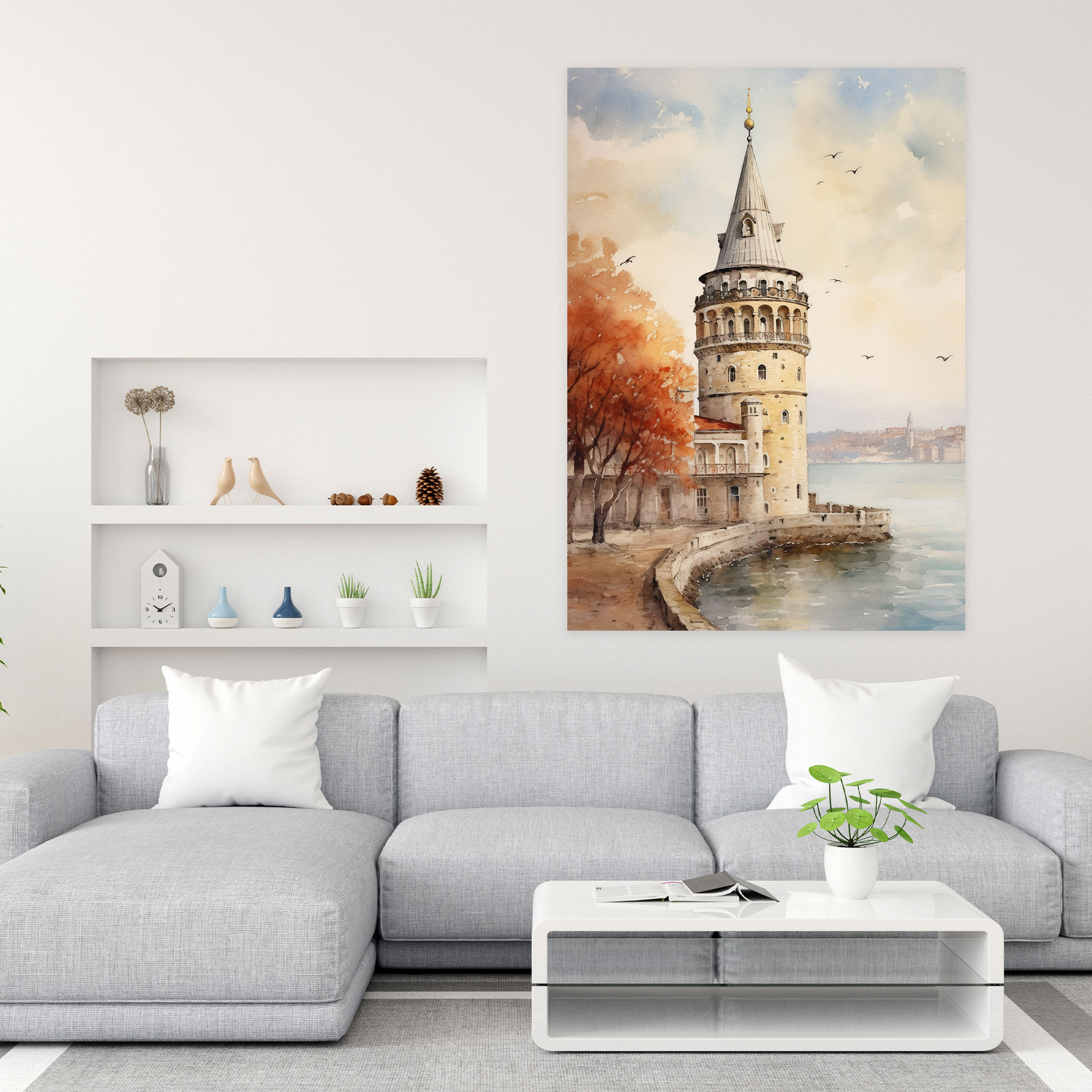 Galata Kulesi Kanvas Tablo - Galata Kulesi Duvar Sanatı Kanvas