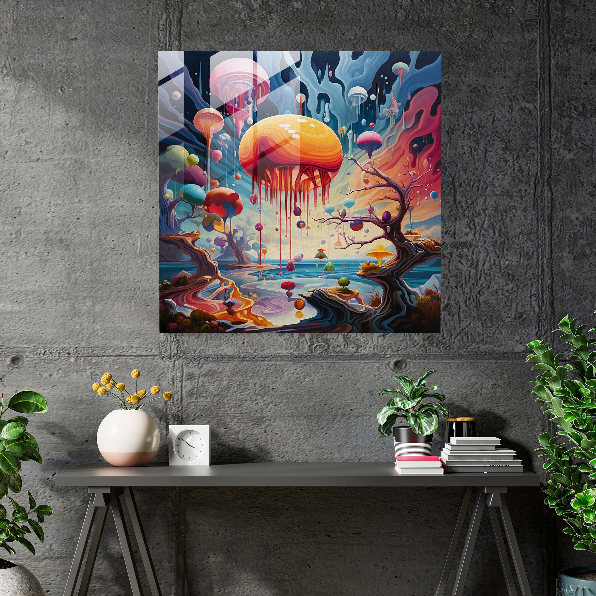 Enigmatic Glass Print - Surrealist Glass Wall Art - Home Decoration - Modern Artwork