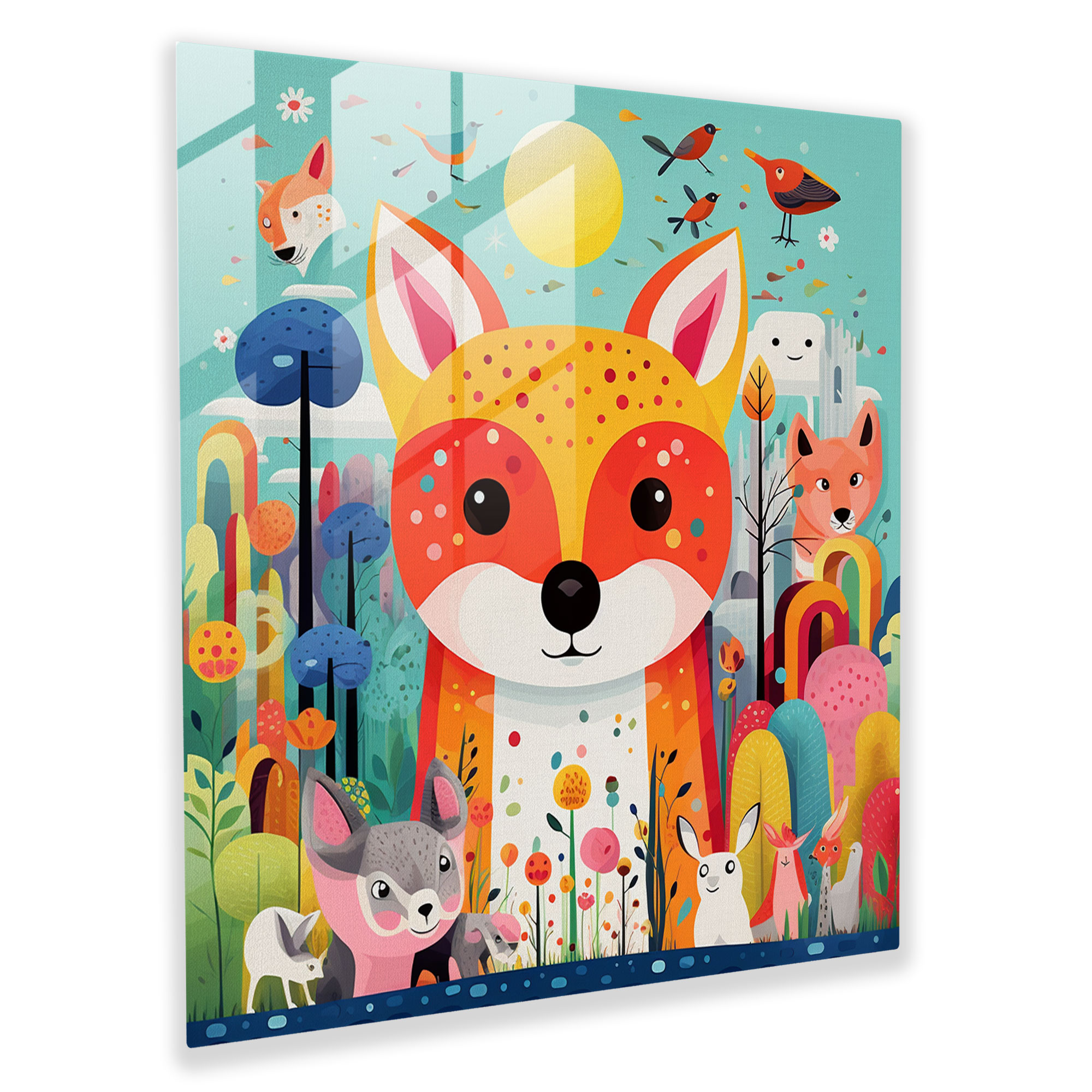 Joyful Menagerie Glass Print