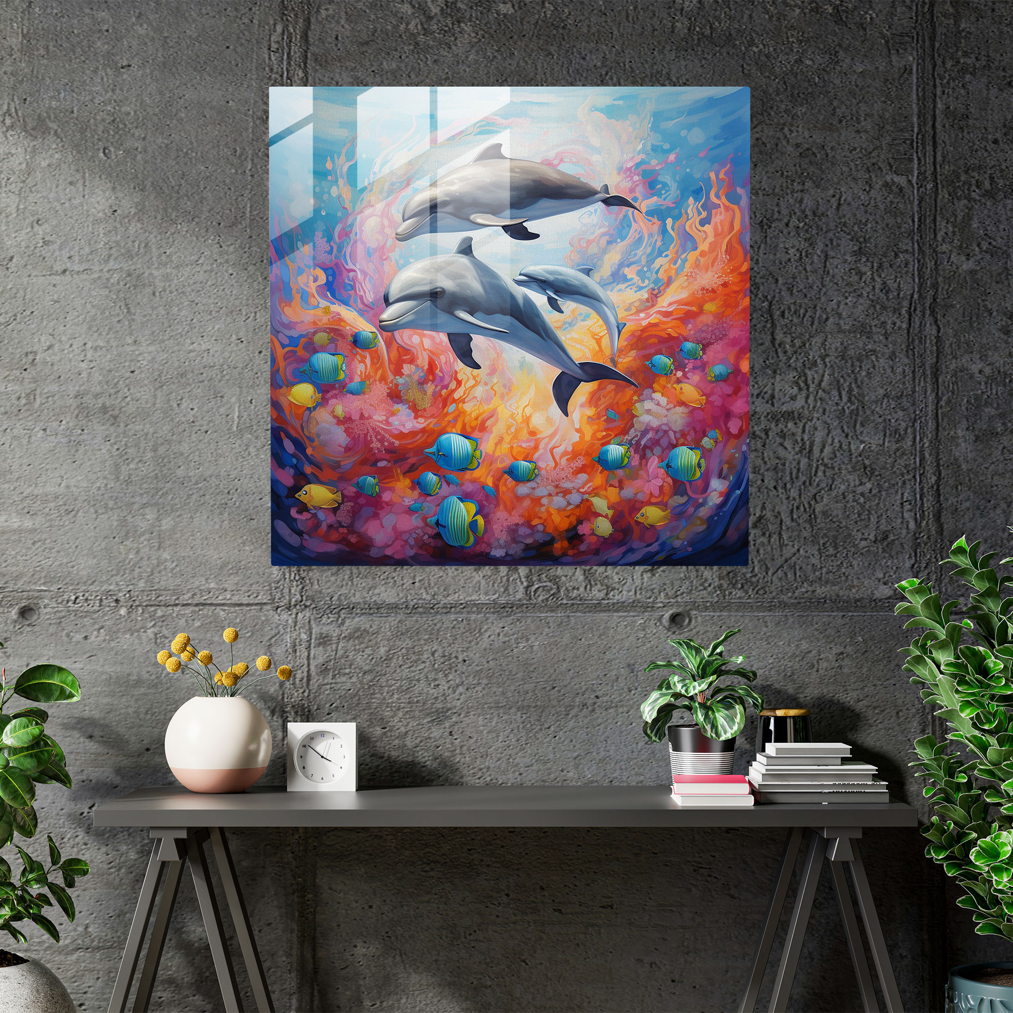 Glasbild Unterwasserwelt - Ätherisches Leinwandbild
