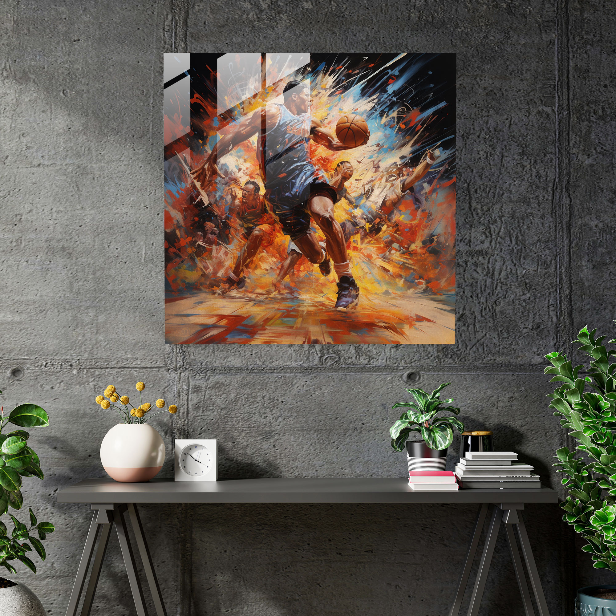 Athletic Glass Print - Dynamic Sports Glass Wall Art