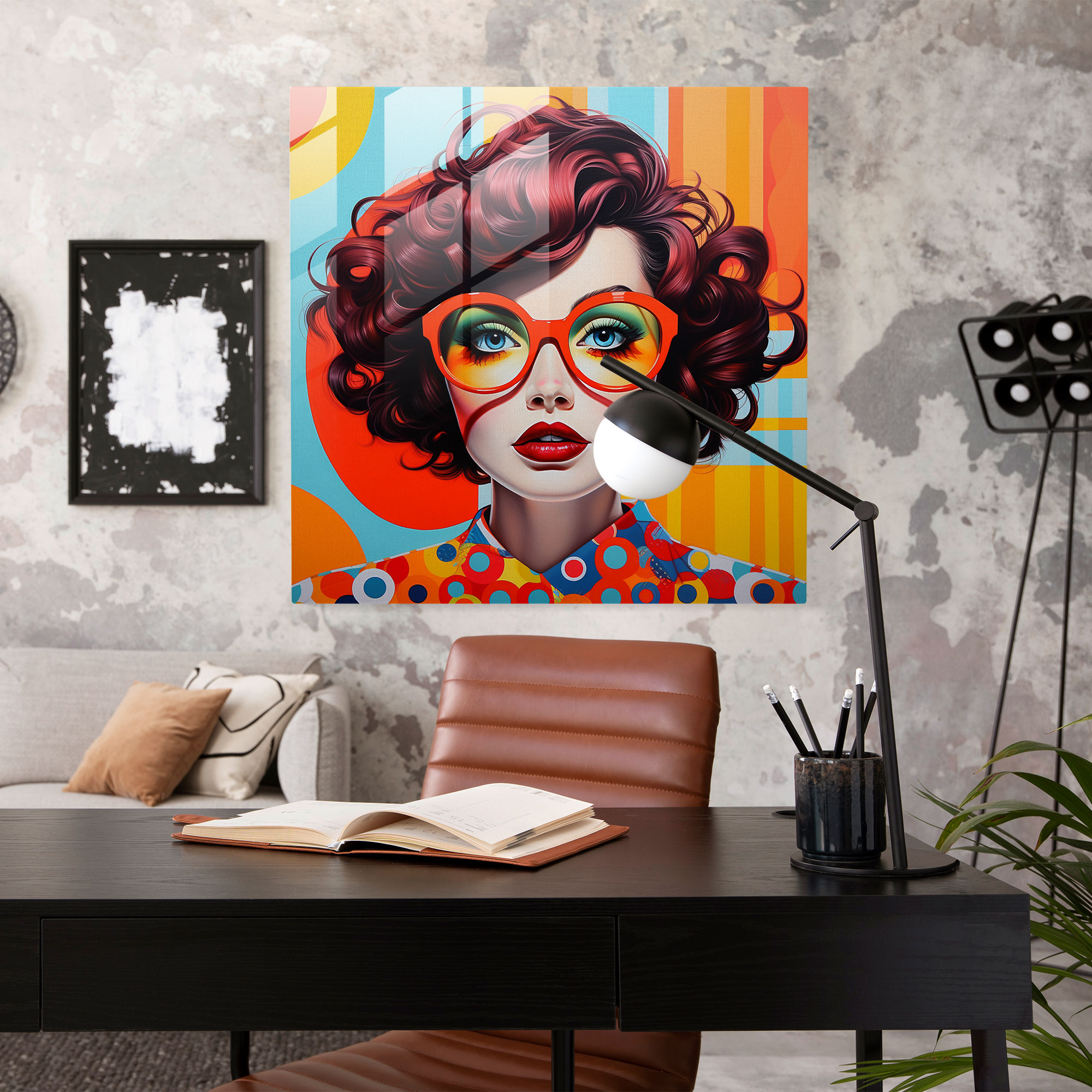 Farbspritzer Glasbild - Pop-Art-inspirierte Glas-Wandkunst - Wanddekoration - Glas-Kunst