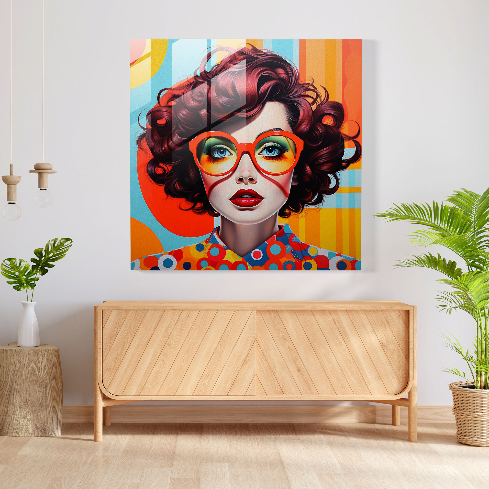 Farbspritzer Glasbild - Pop-Art-inspirierte Glas-Wandkunst - Wanddekoration - Glas-Kunst