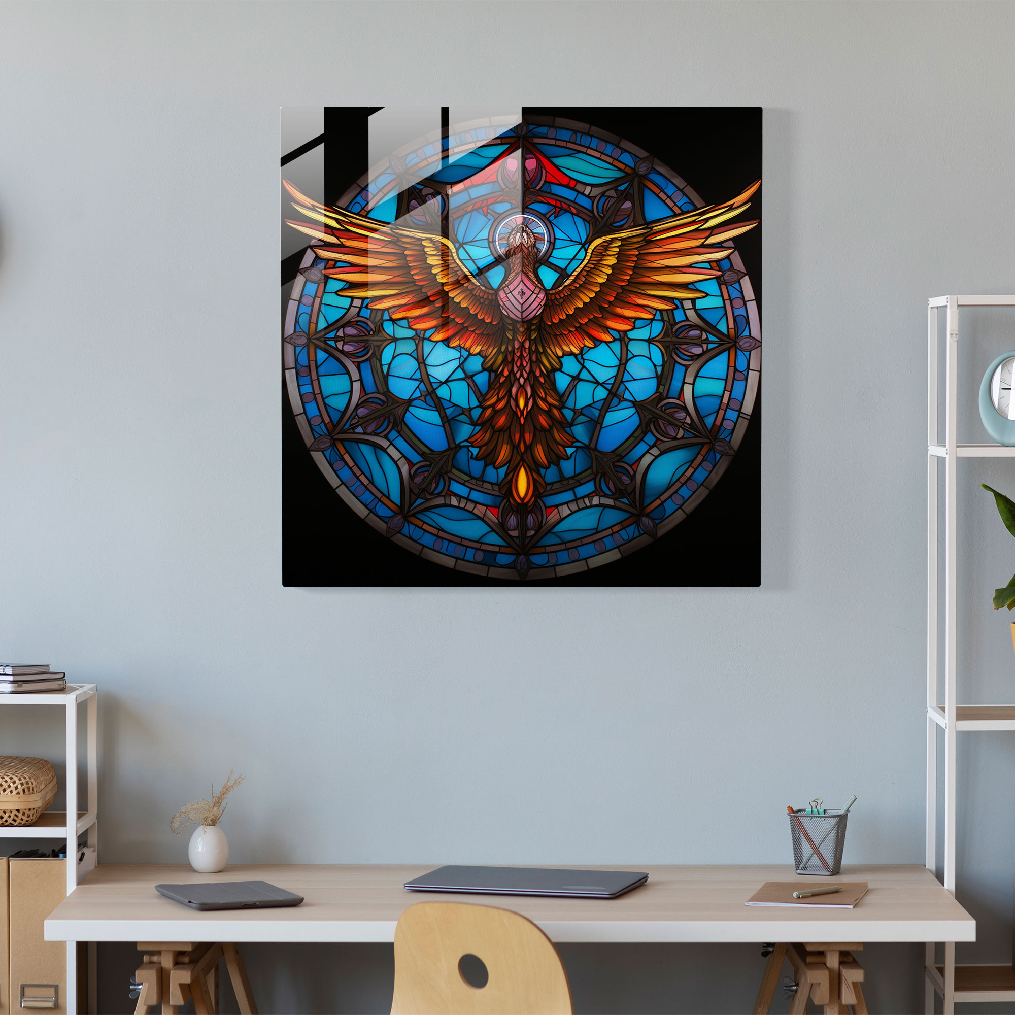 Hermes Stained Glass Print - Hermes, Stained Glass Design, Glass Wall Art, Glass Art