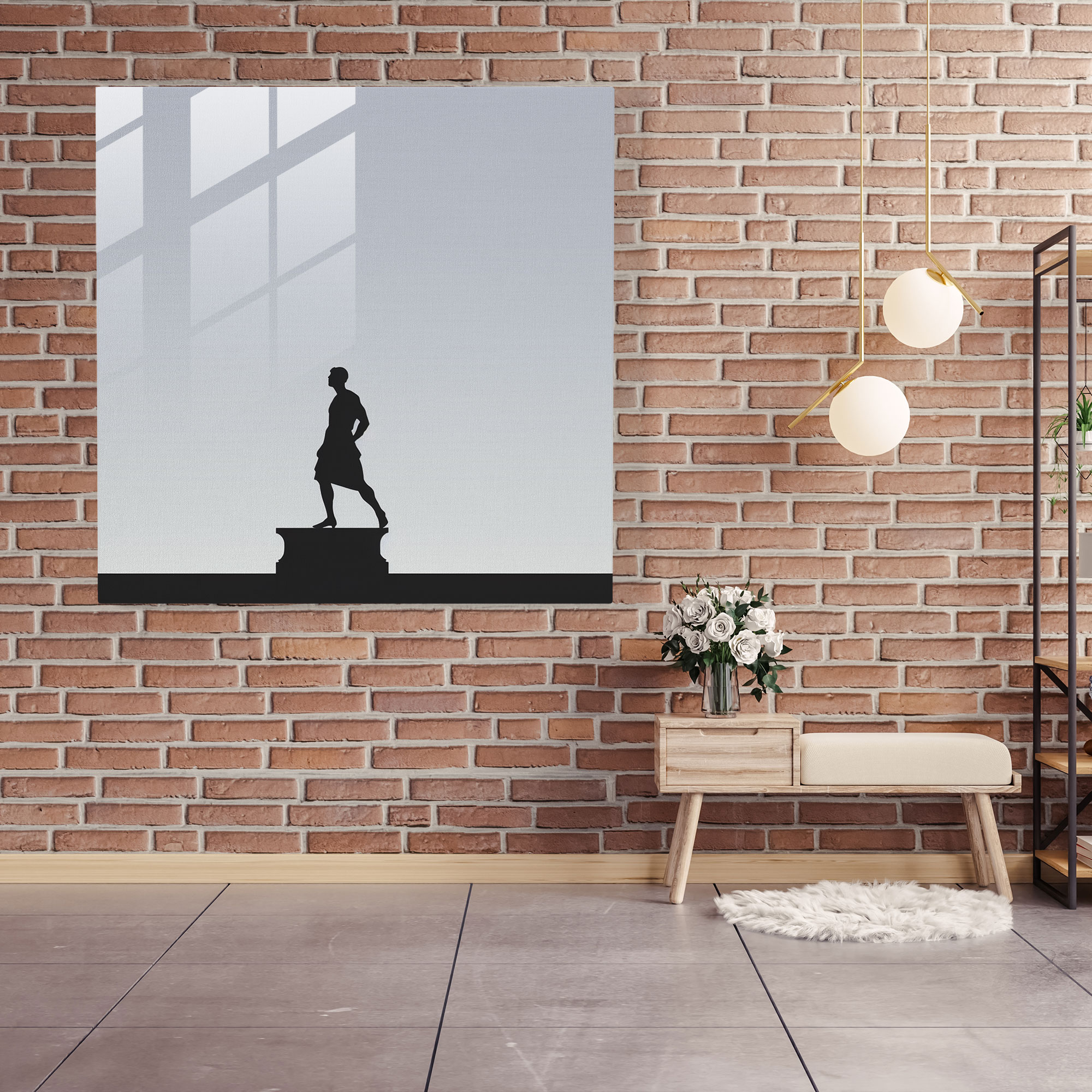 Minimalist Hermes Cam Tablo - Hermes Cam Sanatı Duvar Dekorasyonu Modern Sanat