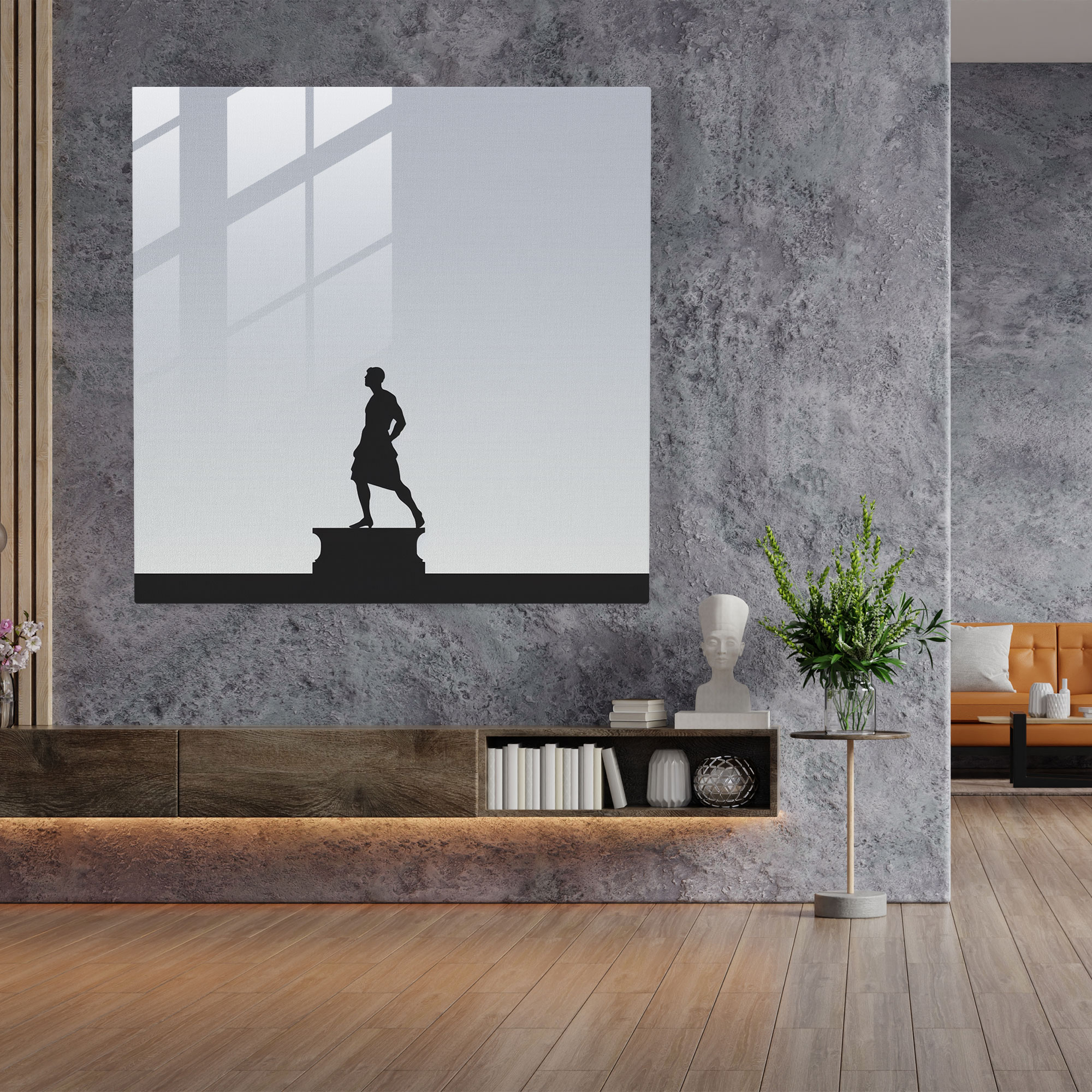 Minimalist Hermes Cam Tablo - Hermes Cam Sanatı Duvar Dekorasyonu Modern Sanat