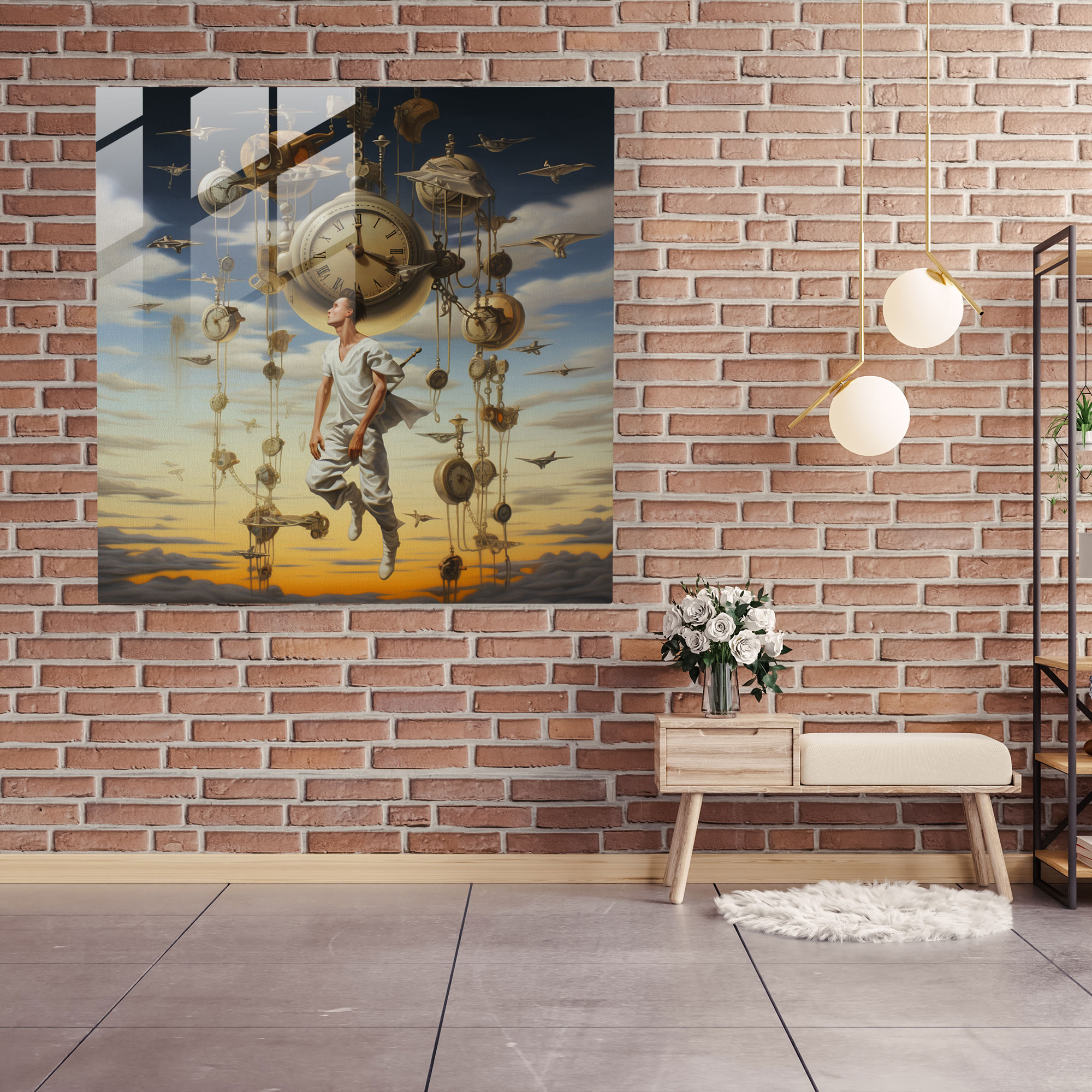 Hermes Glass Wall Art - Surreal Oil Painting - Hermes, Glass Print, Hermes, Wall Decoration