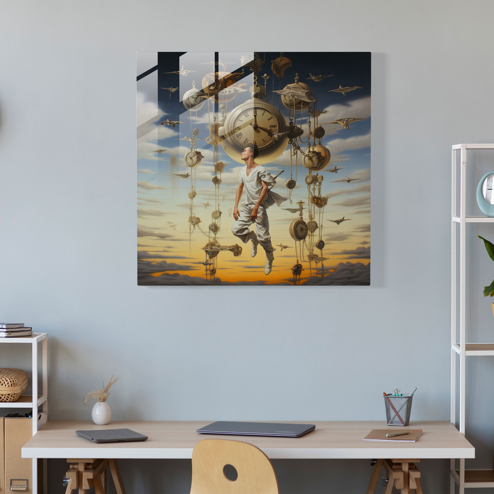 Hermes Glass Wall Art - Surreal Oil Painting - Hermes, Glass Print, Hermes, Wall Decoration