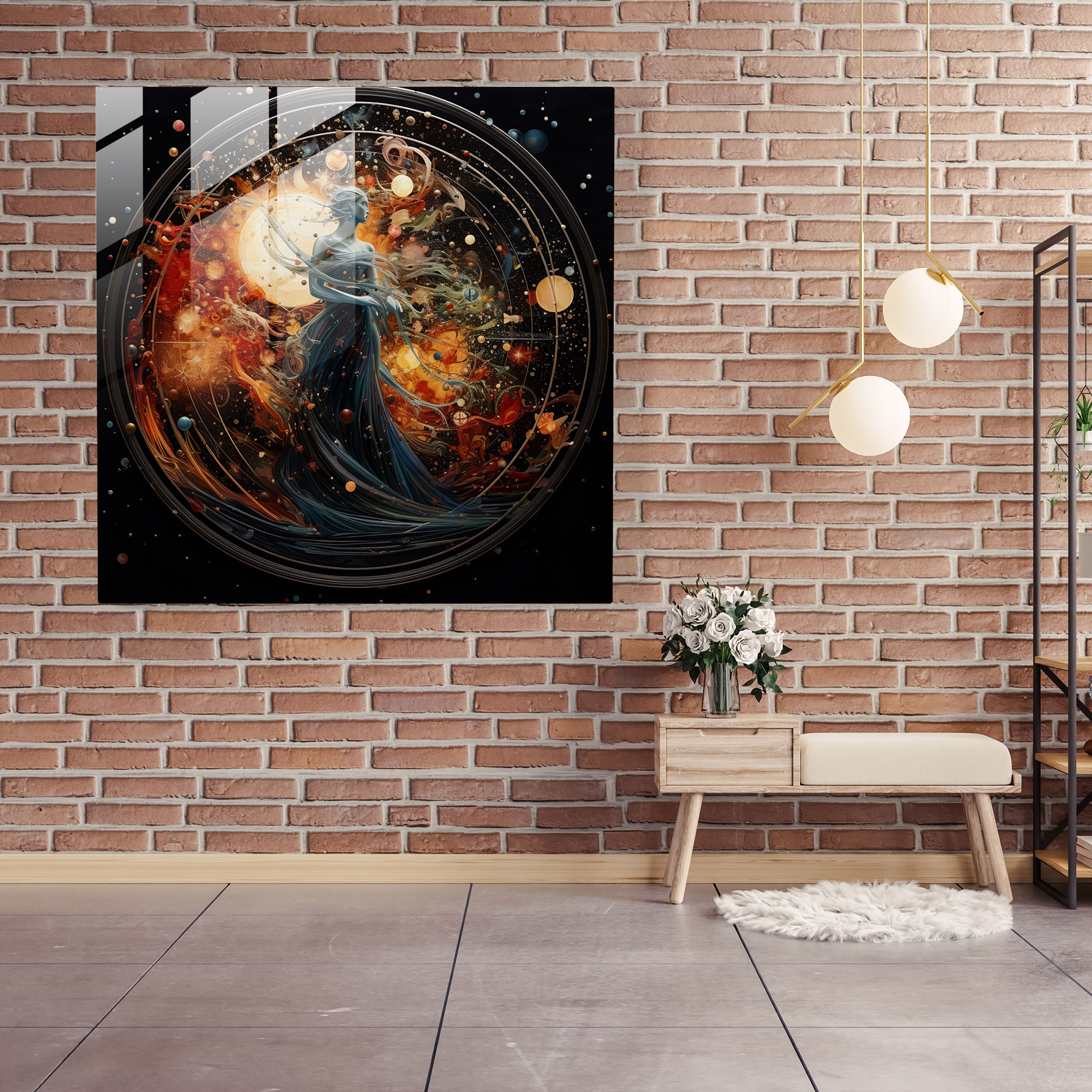 Hermes Glass Print - Celestial Glass Wall Art - Hermes, Celestial Design, Captivating, Home Decoration