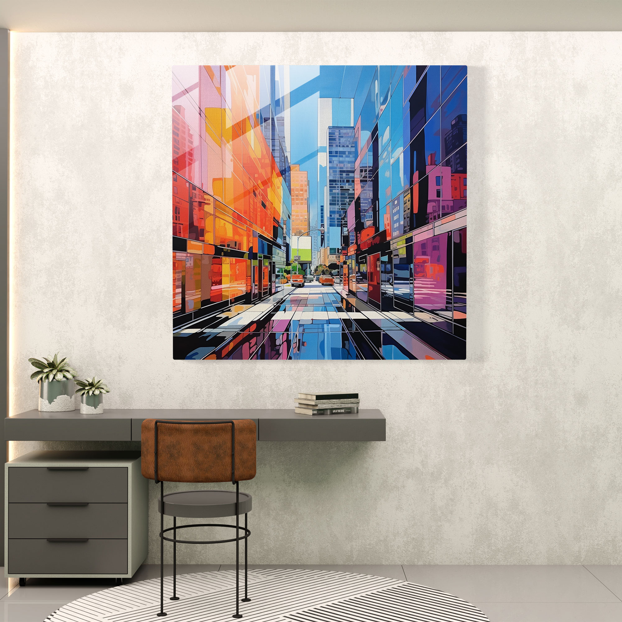 Hermes Glass Print - Cityscape Glass Wall Art - Hermes, Cityscape Design, Modern Art, Home Decoration