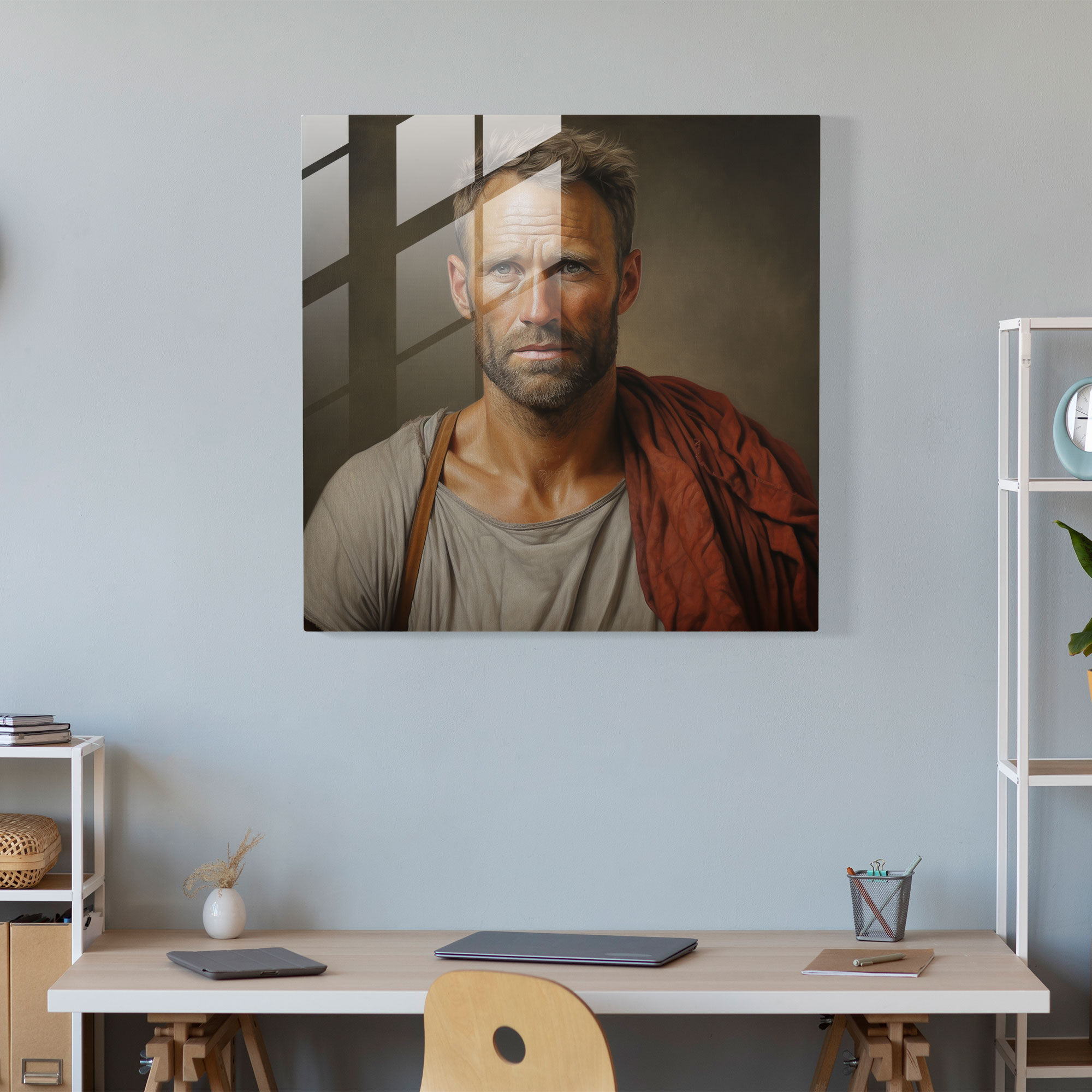 Hermes Glass Print - Portrait Of The Messenger - Hermes, Lifelike Quality, Glass Art, Breathtaking Detail