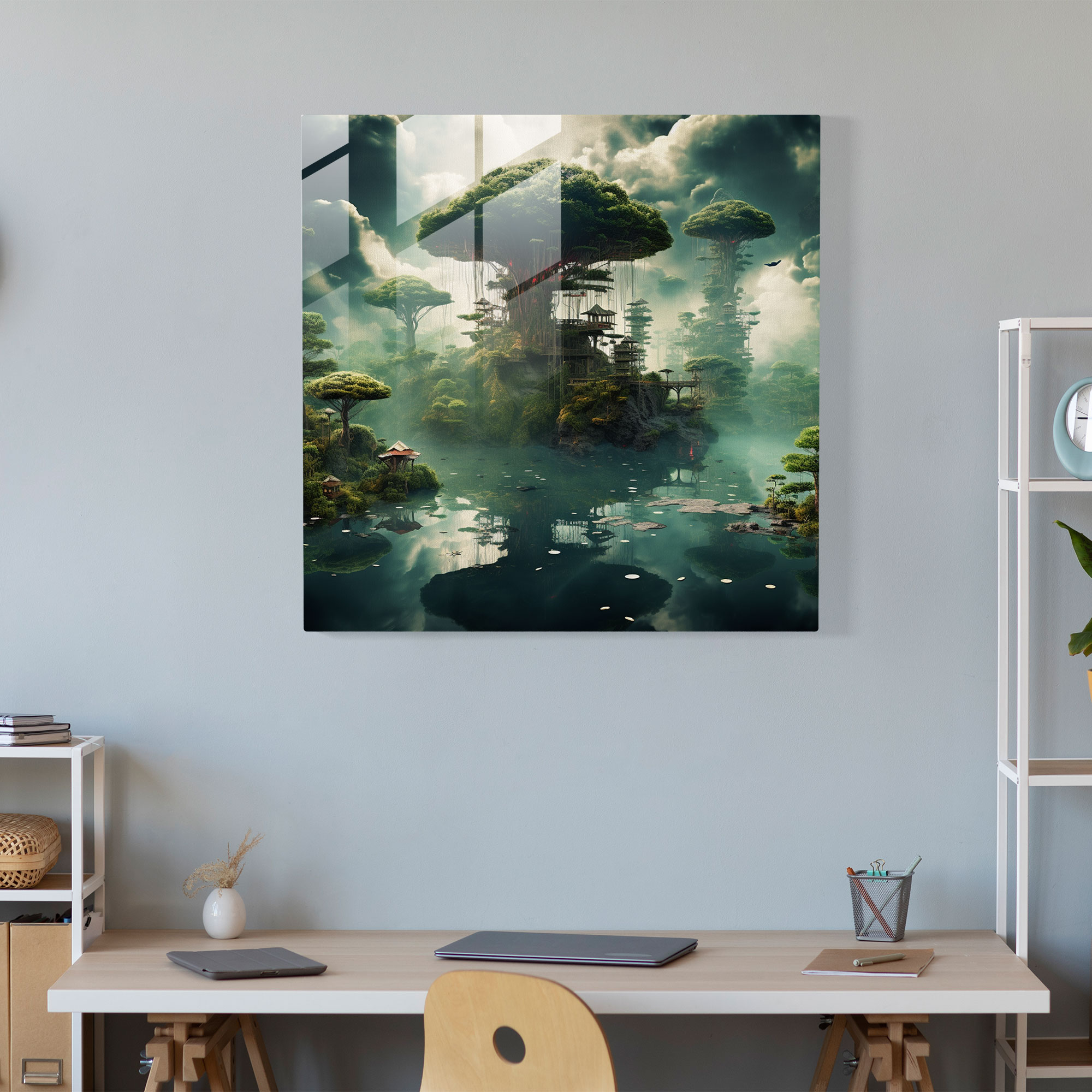 Hermes Glass Print - Surreal Forest Glass Wall Art - Hermes, Glass Print, Glass Wall Art, Surreal Artwork