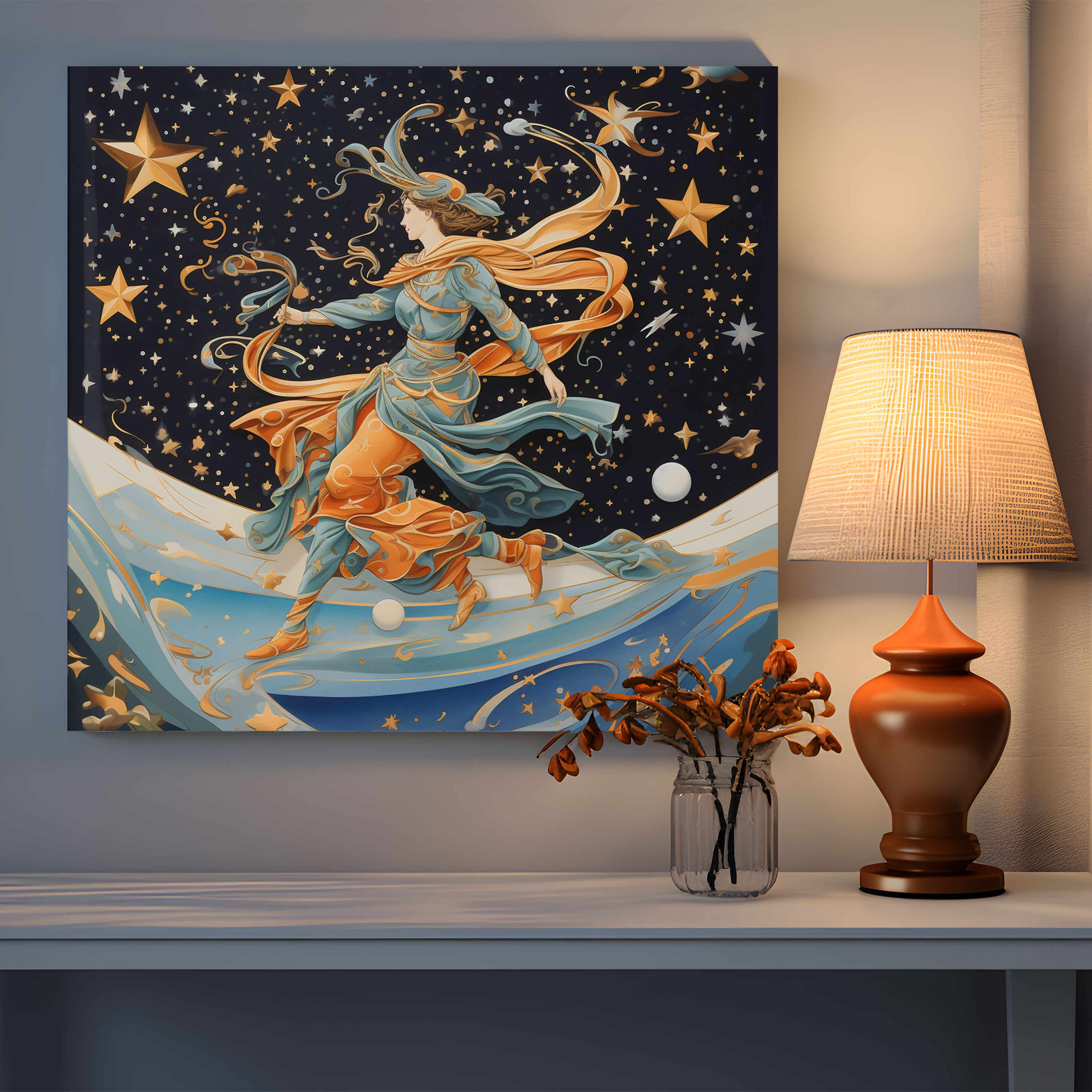 Hermes Celestial Winged Sandals Canvas Print - Hermes, Wall Decoration, Hermes, Home Decoration