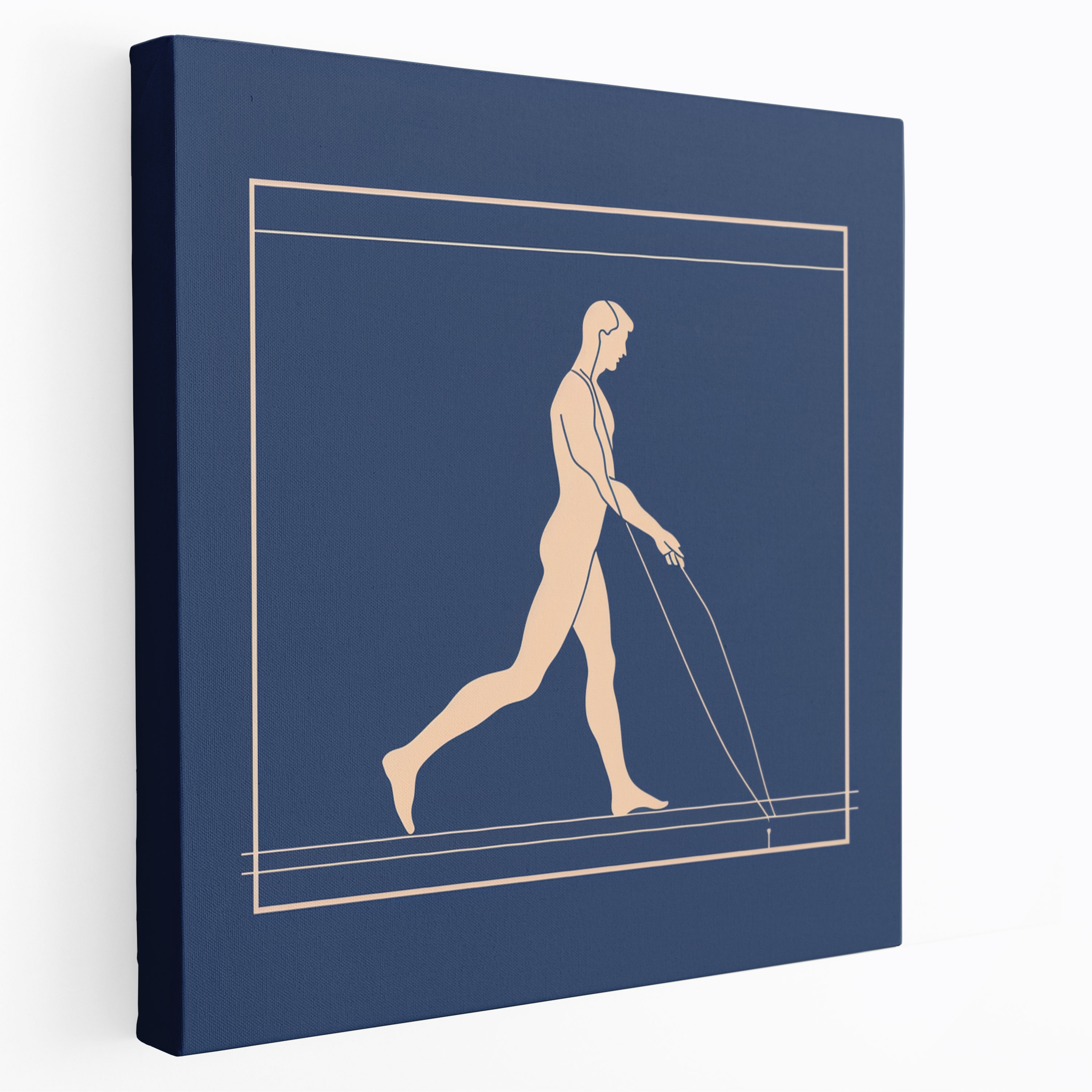 Hermes Minimalist Çizgi Sanat Kanvas Tablo - Duvar Sanatı Ev Dekorasyonu Zarafet ve Çeviklik