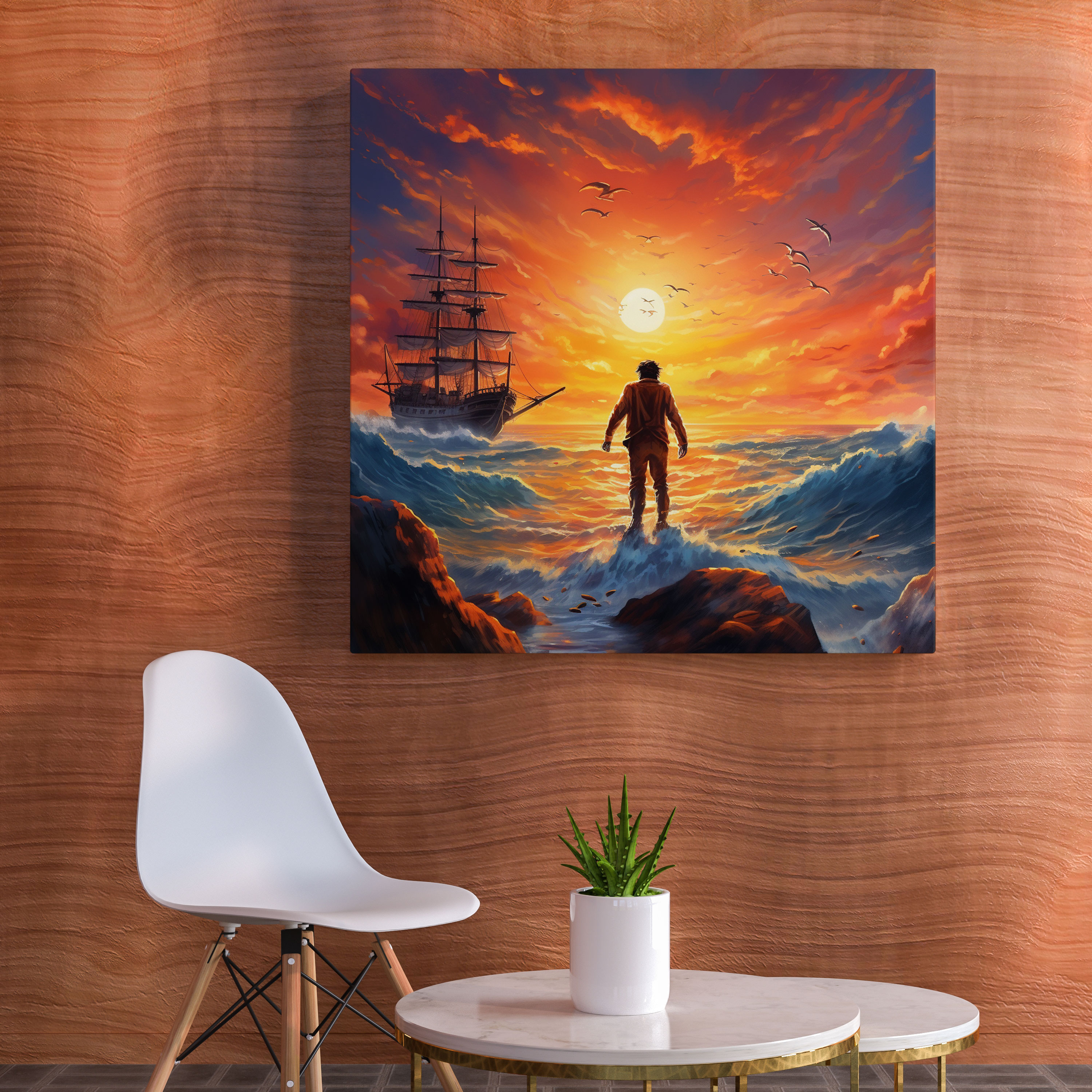 Hermes Sunset Sea Journey Canvas Print - Hermes, Wall Art, Hermes, Mesmerizing Sunset