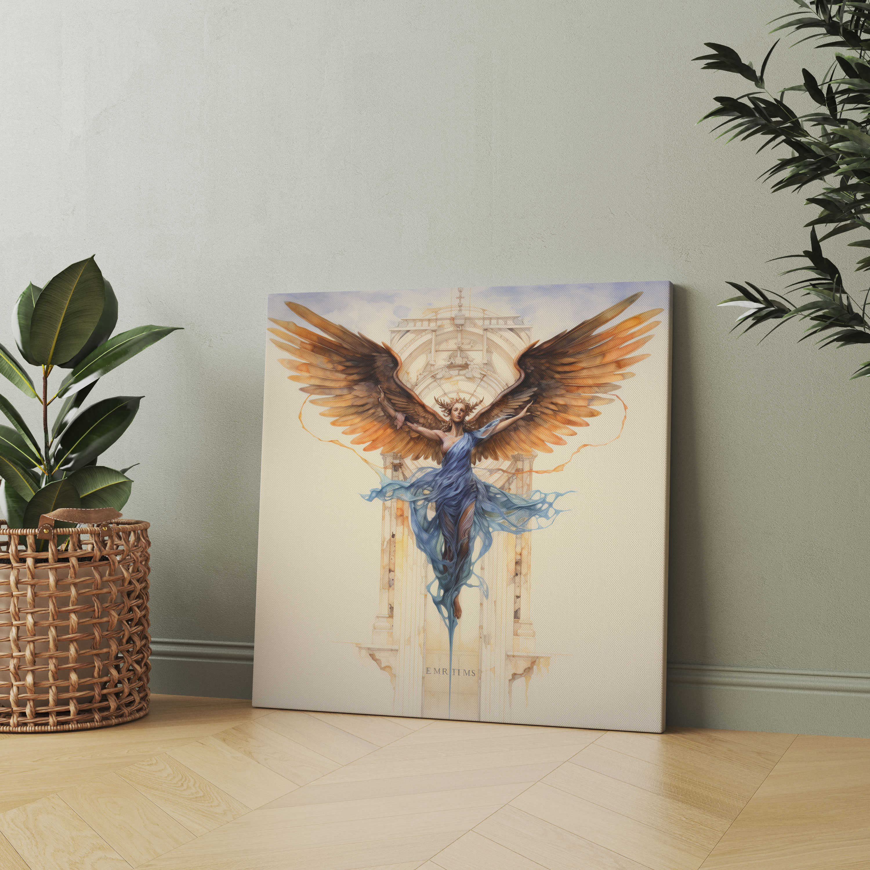 Hermes Wall Art - Watercolor Illustration Canvas Print - Hermes, Wall Art, Canvas, Hermes