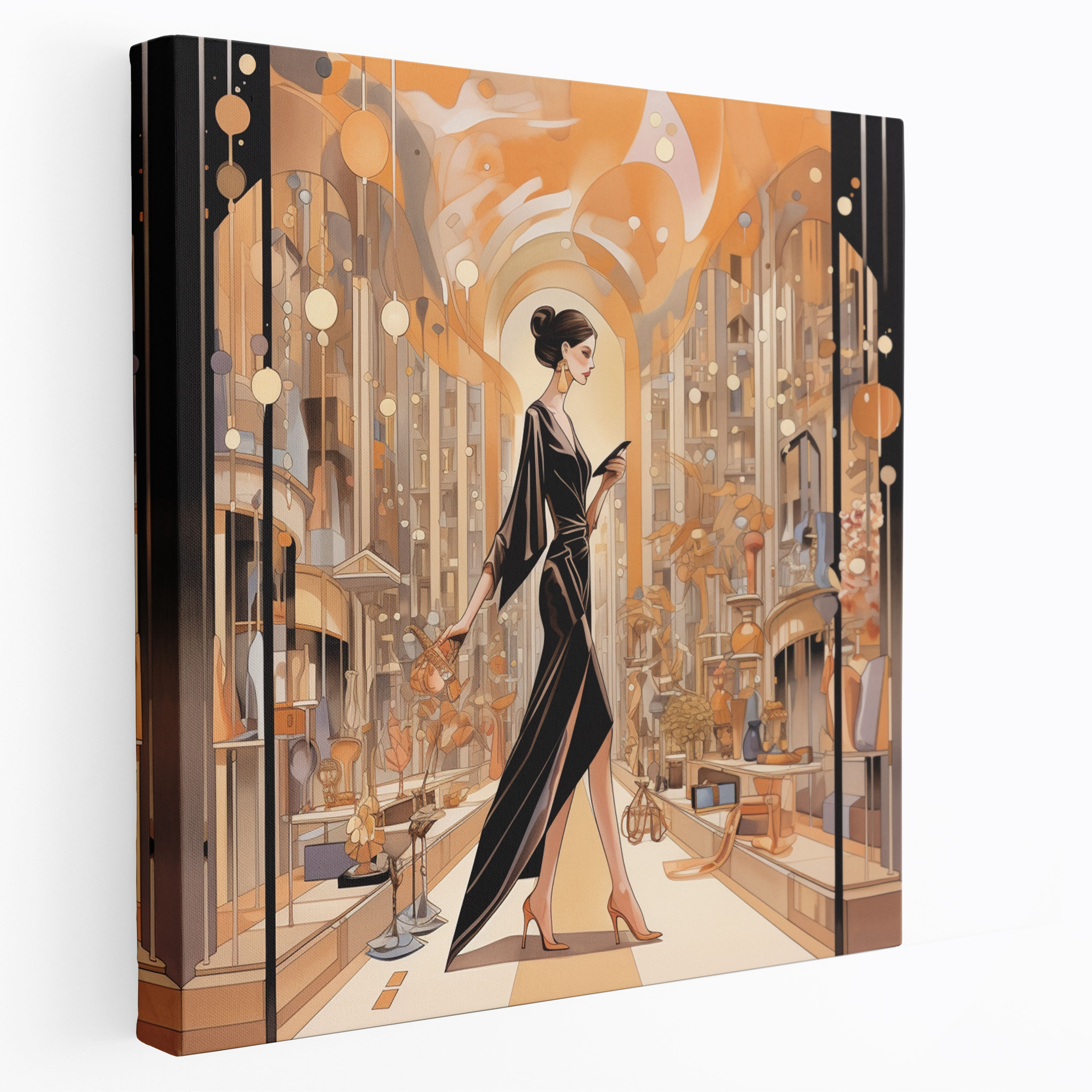 Hermes Canvas Print - Fashion-Forward Illustration Wall Art - Hermes, Wall Decoration, Home Decoration, Glamorous Setting