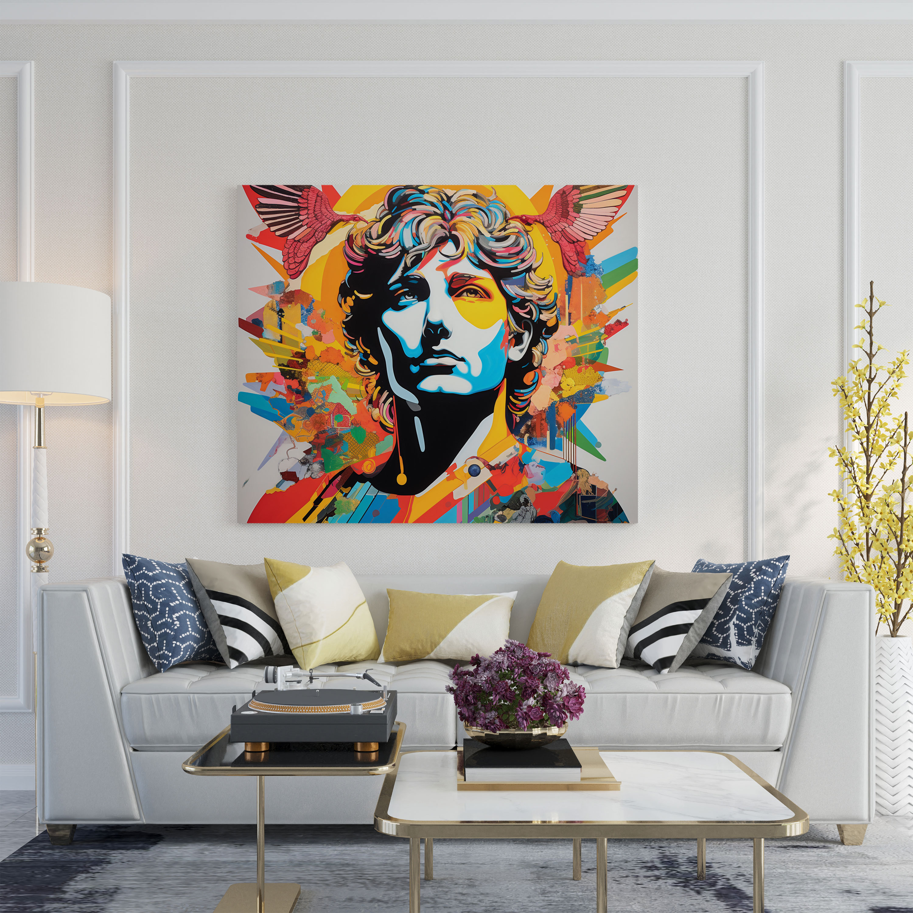 Hermes Wall Decoration - Pop Art Canvas Print - Hermes, Canvas Wall Art, Wall Art, Canvas Print
