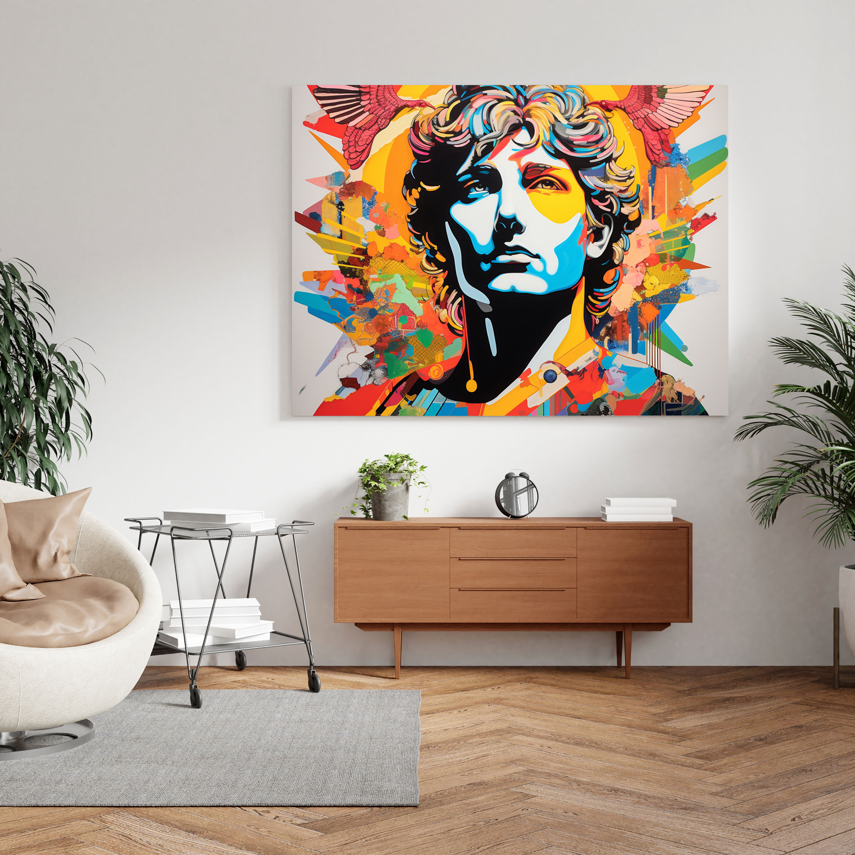 Hermes Wall Decoration - Pop Art Canvas Print - Hermes, Canvas Wall Art, Wall Art, Canvas Print