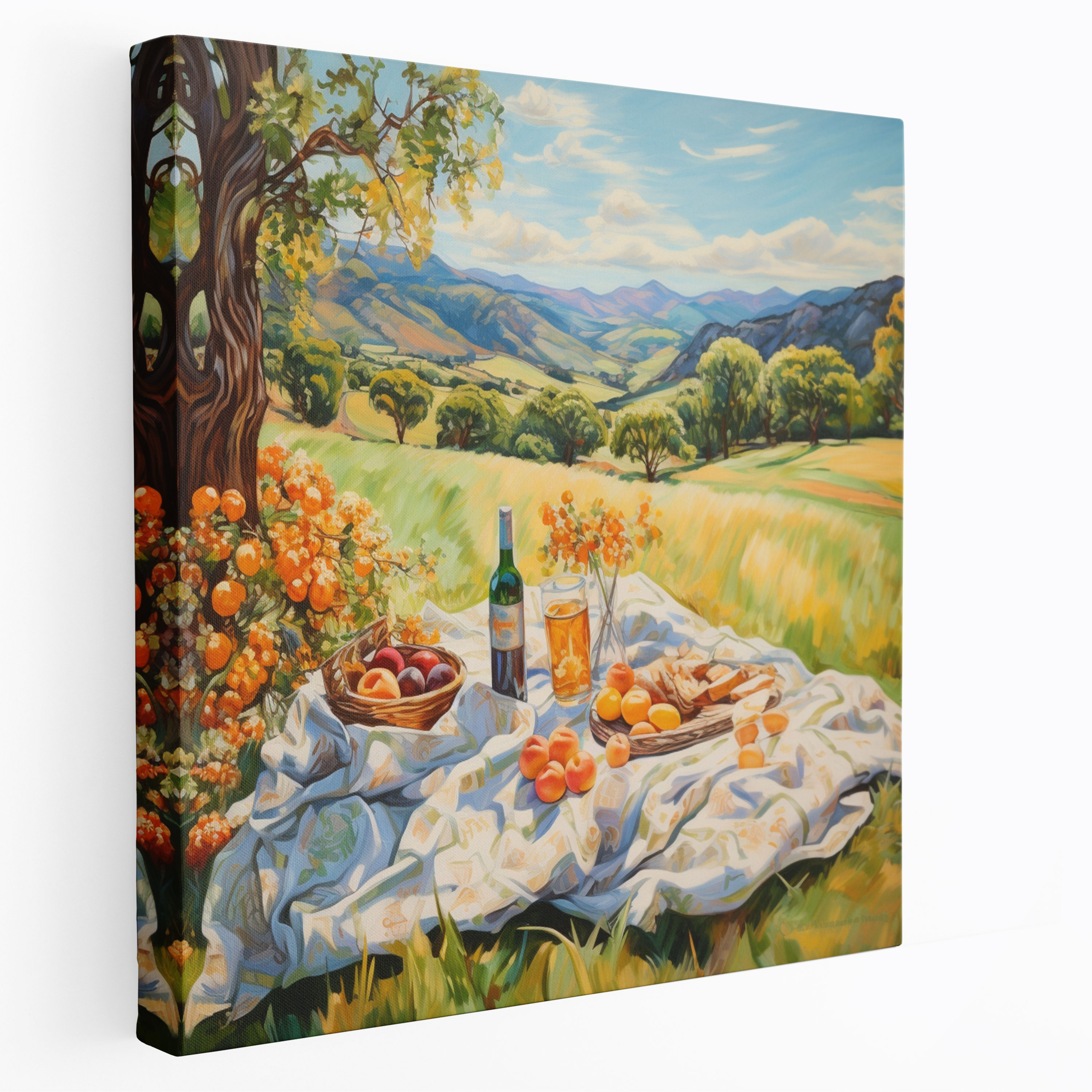 Hermes Silk Scarf Canvas Print - Hermes, Landscape, Home Decoration, Impressionist Painting
