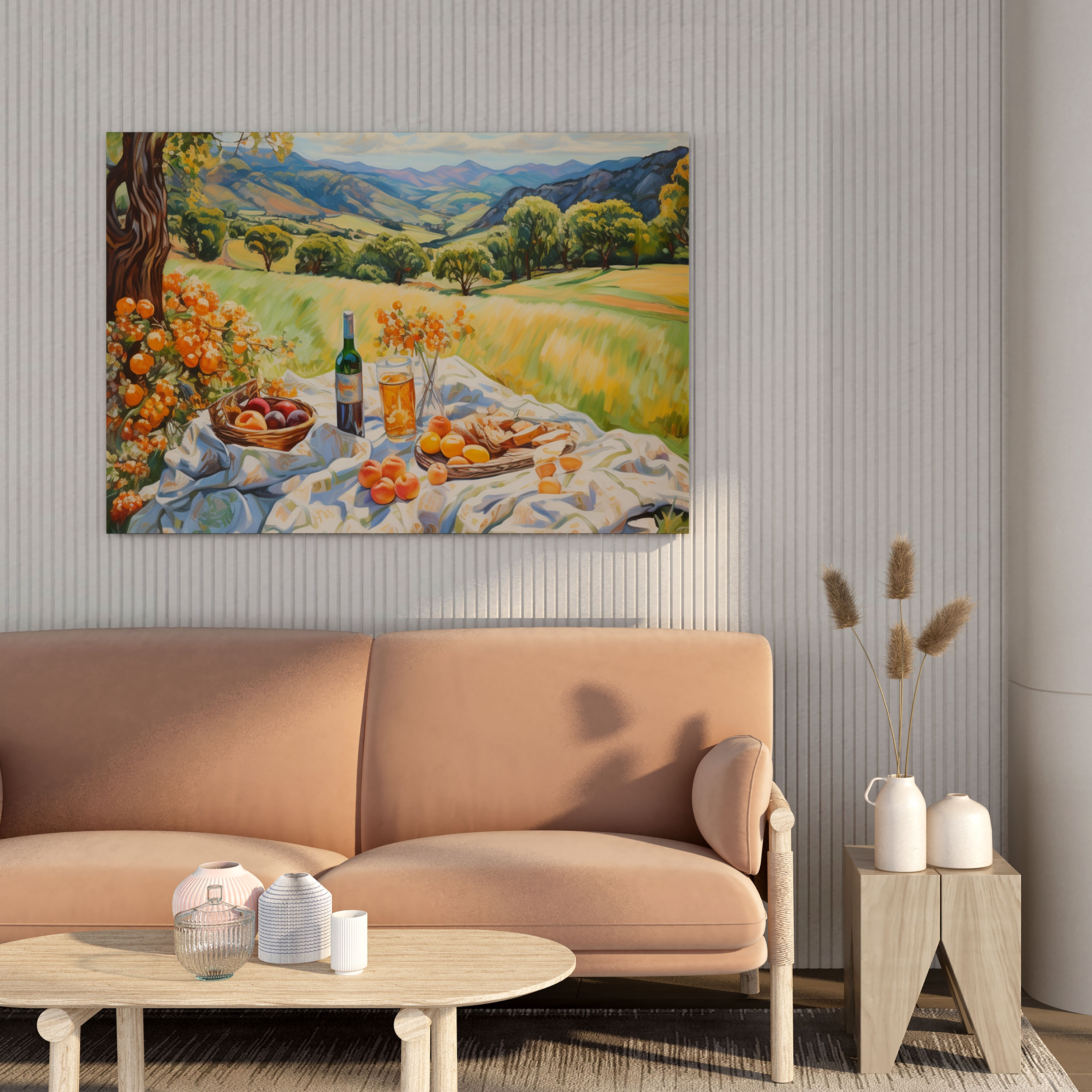 Hermes Silk Scarf Canvas Print - Hermes, Landscape, Home Decoration, Impressionist Painting