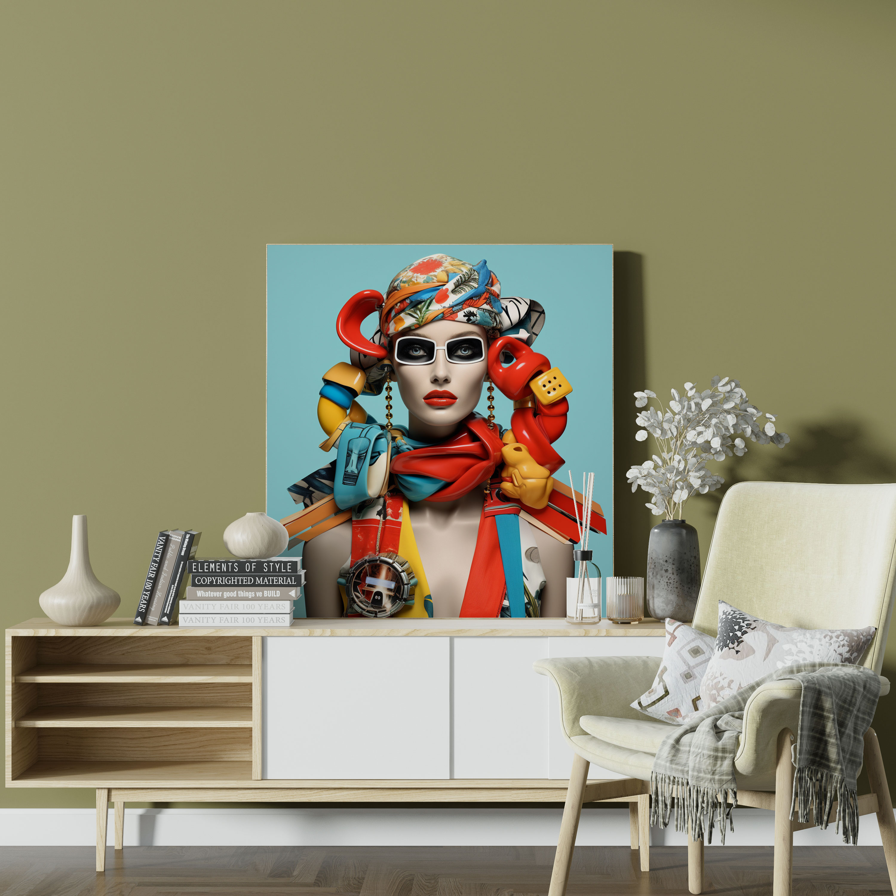 Hermes Accessories Canvas Print - Hermes, Home Decoration, Pop Art, Canvas Print