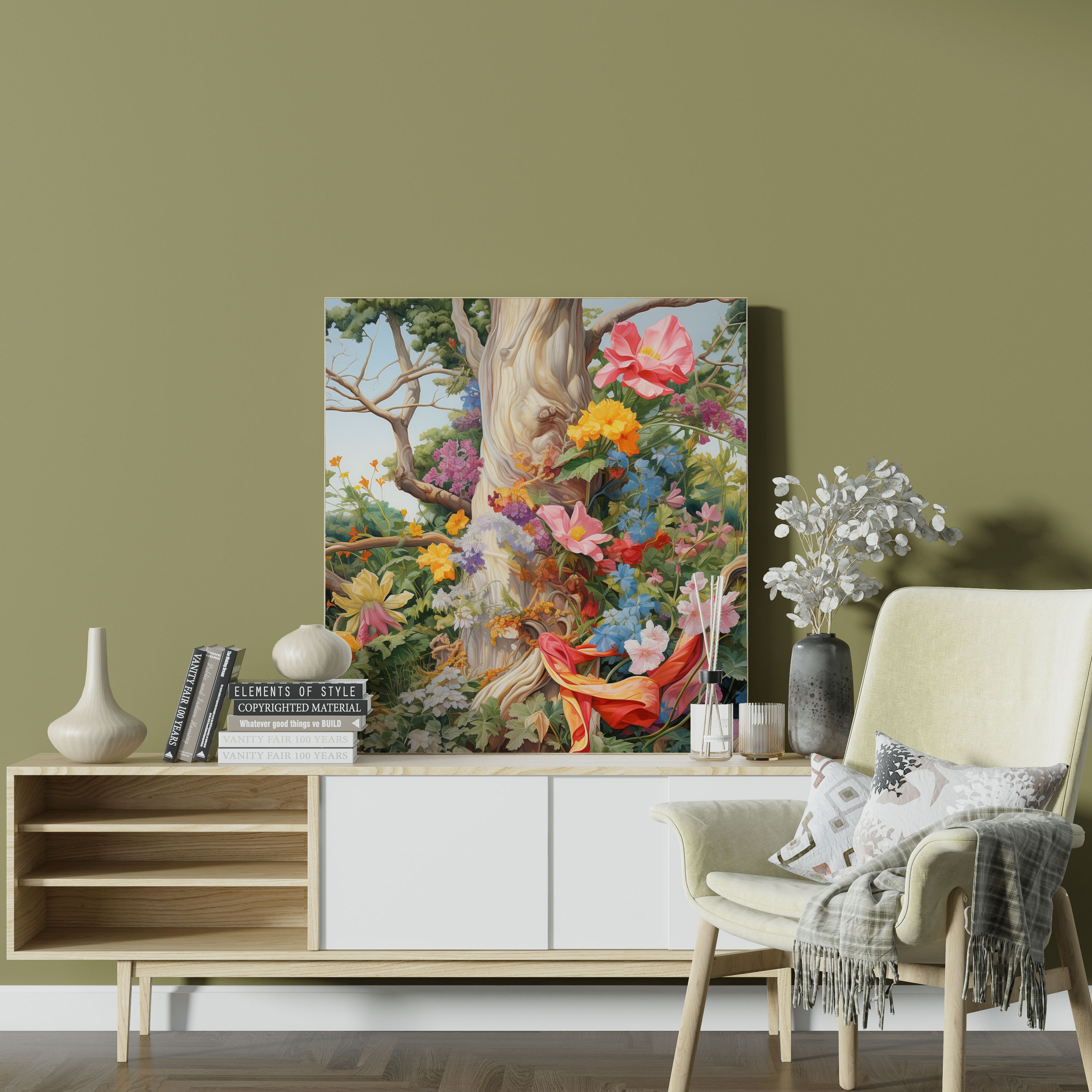 Hermes Silk Scarf Botanical Canvas Print - Hermes, Canvas Print, Canvas Wall Art, Canvas
