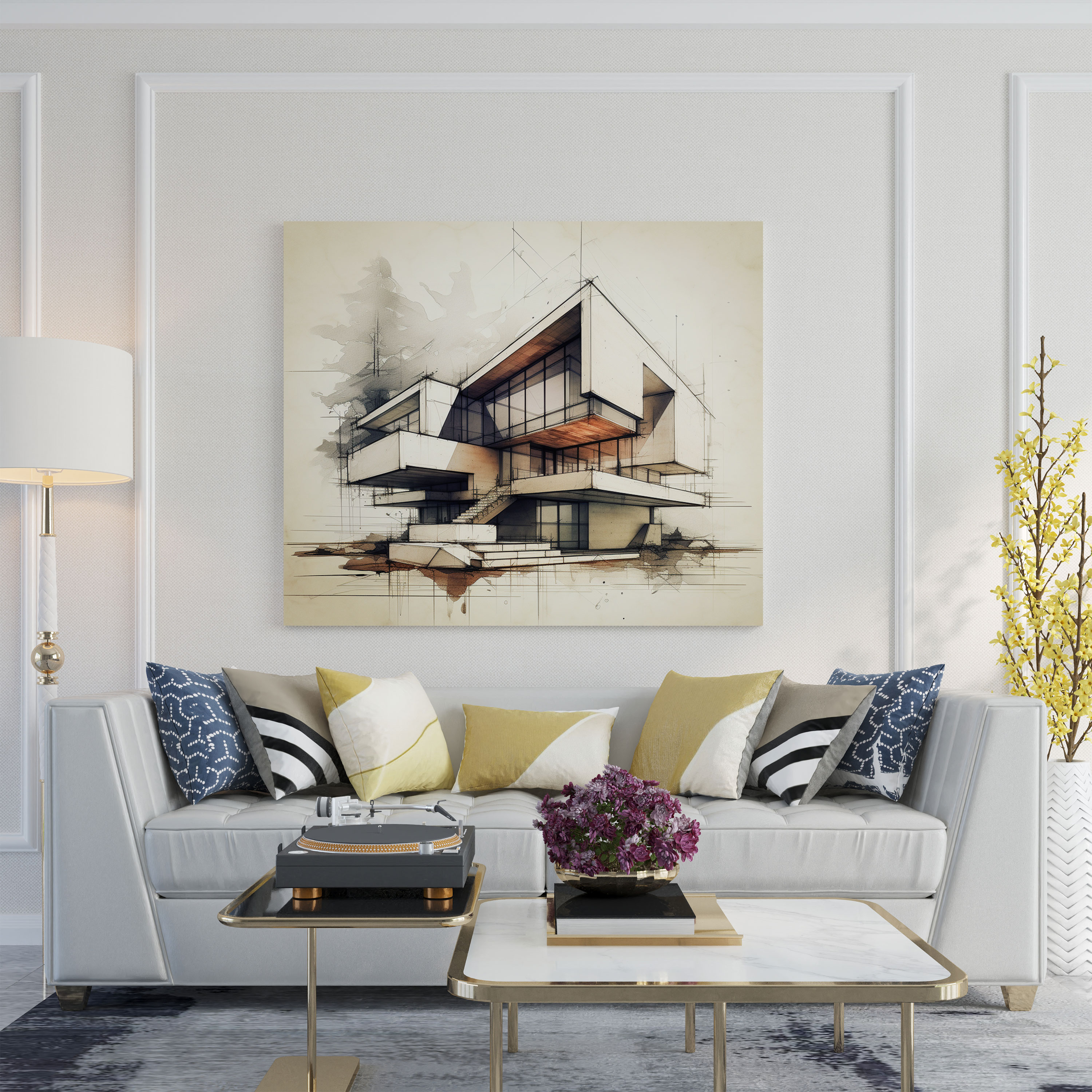 Hermes Canvas Print - Architecture Wall Art - Hermes, Geometric, Modern, Architecture