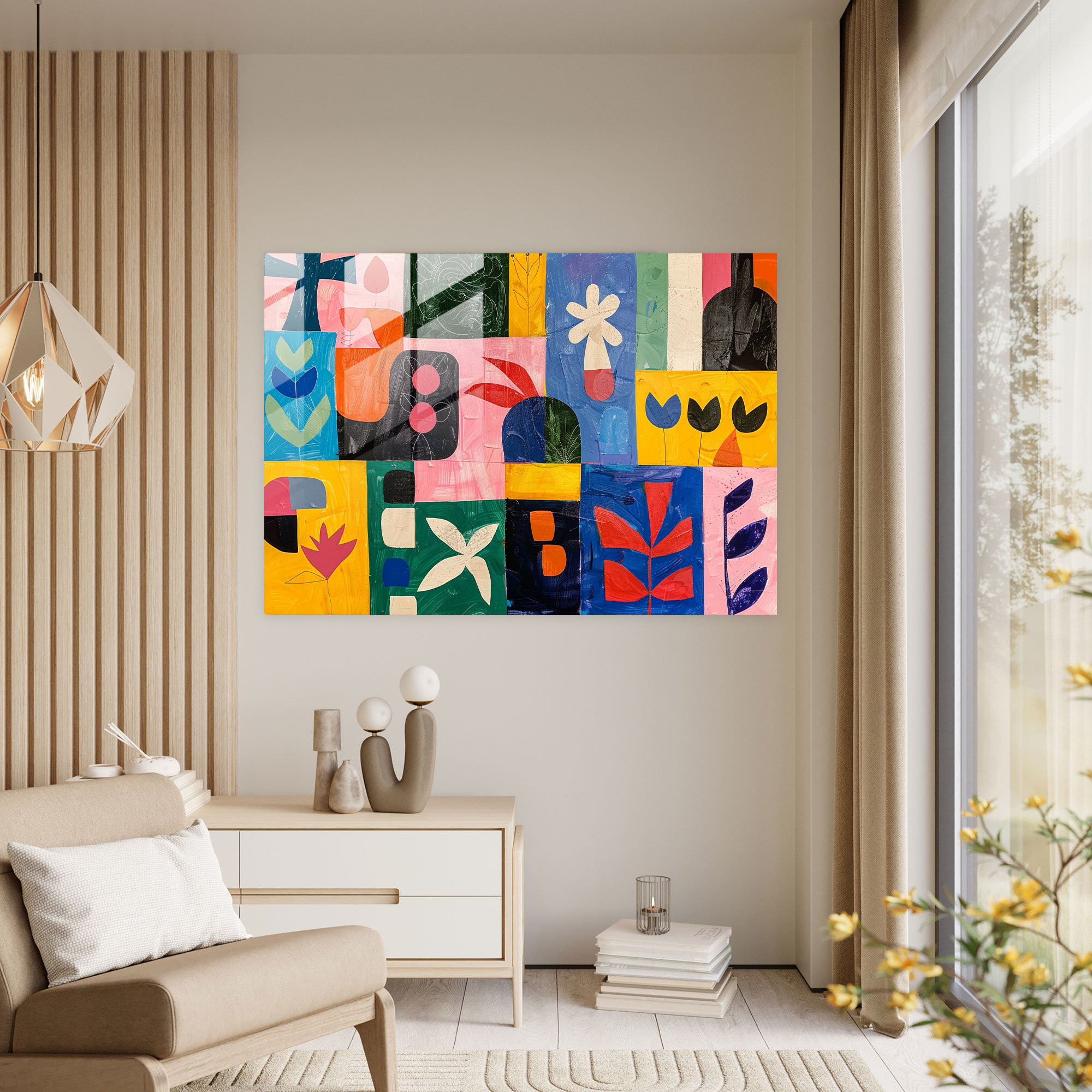 Henri Matisse Glass Wall Art - Collage Of Colors - Henri Matisse, Home Decoration, Glass Print, Glass Art