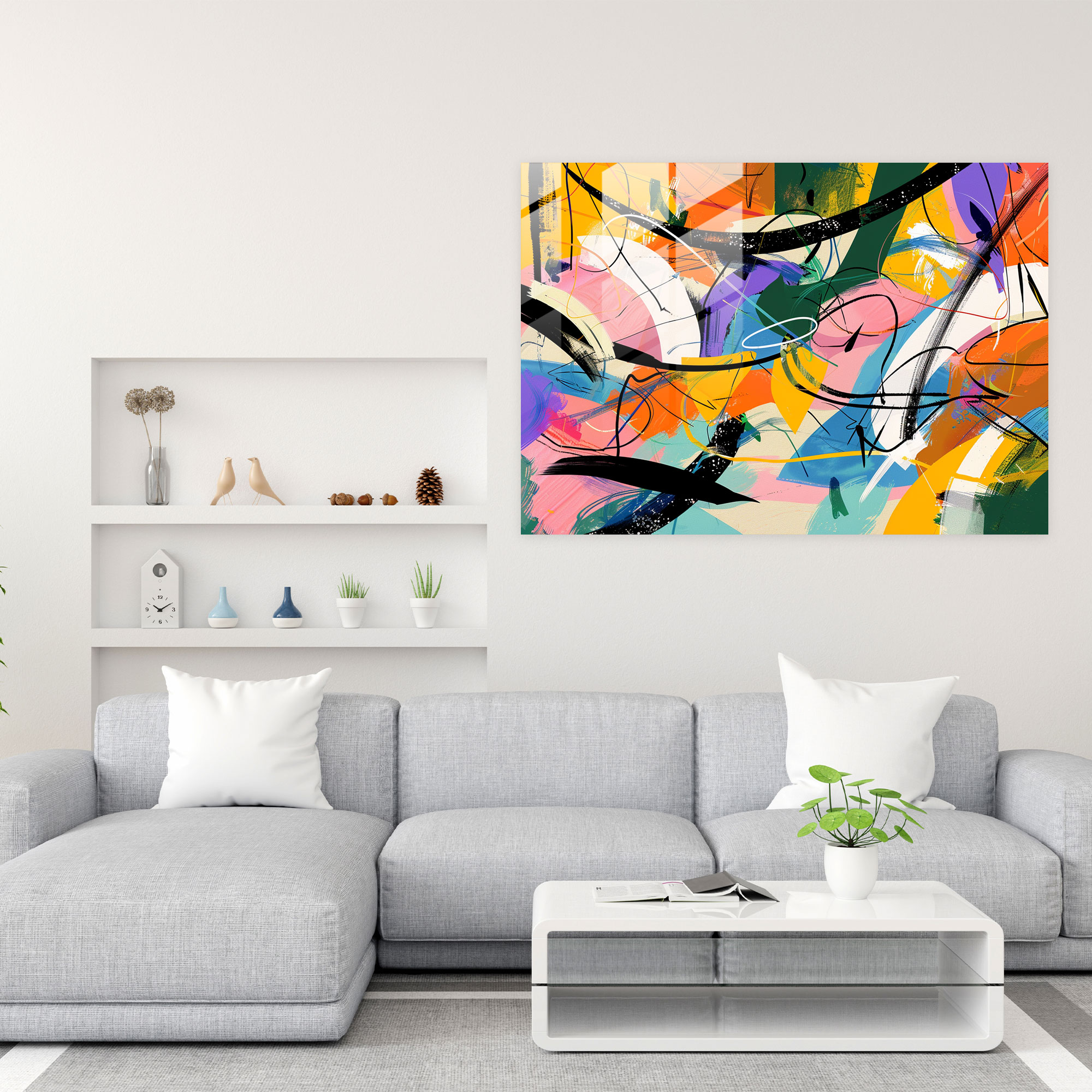Henri Matisse Glass Wall Art - Dynamic Abstract Shapes - Henri Matisse, Home Decoration, Wall Decoration, Modern Art