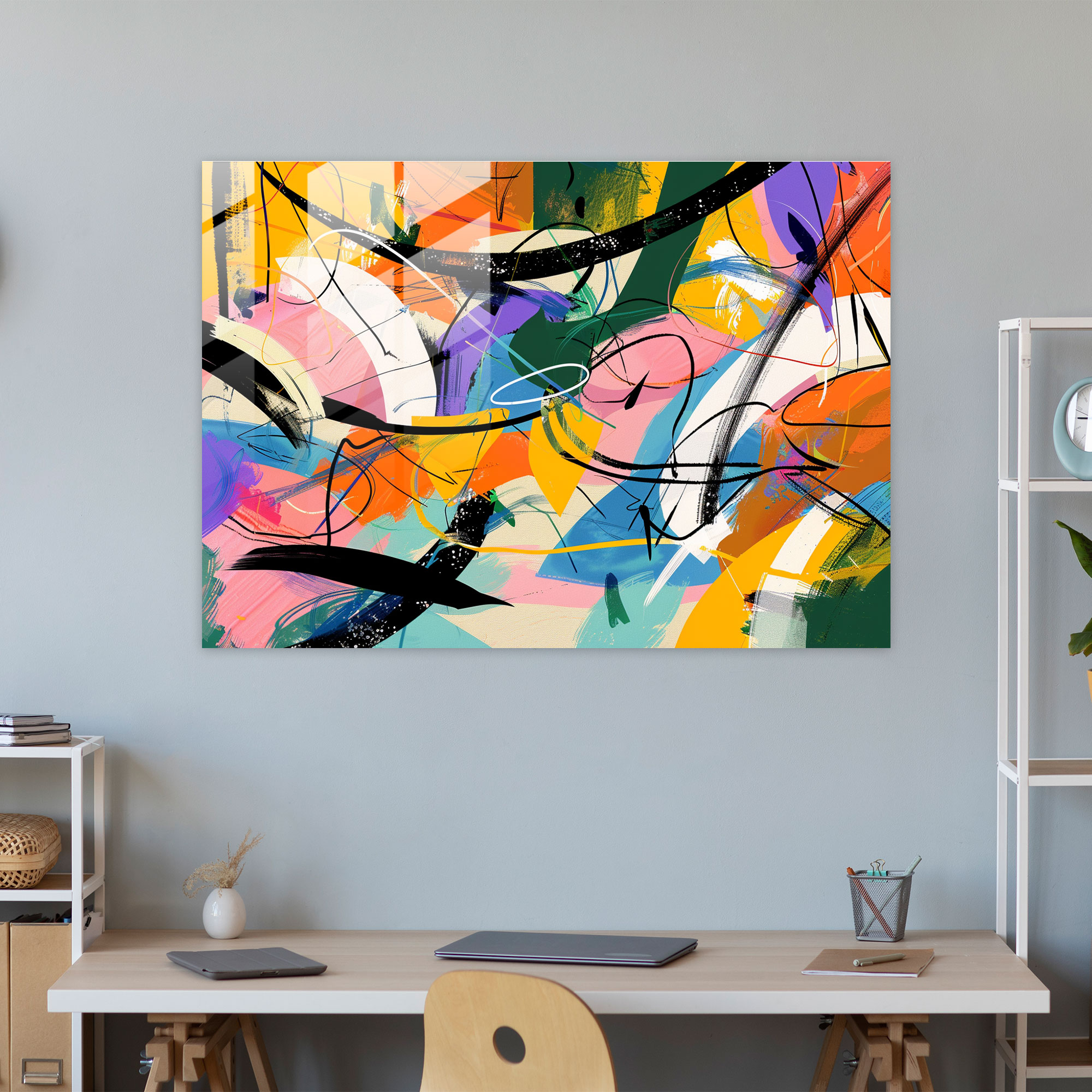 Henri Matisse Glass Wall Art - Dynamic Abstract Shapes - Henri Matisse, Home Decoration, Wall Decoration, Modern Art