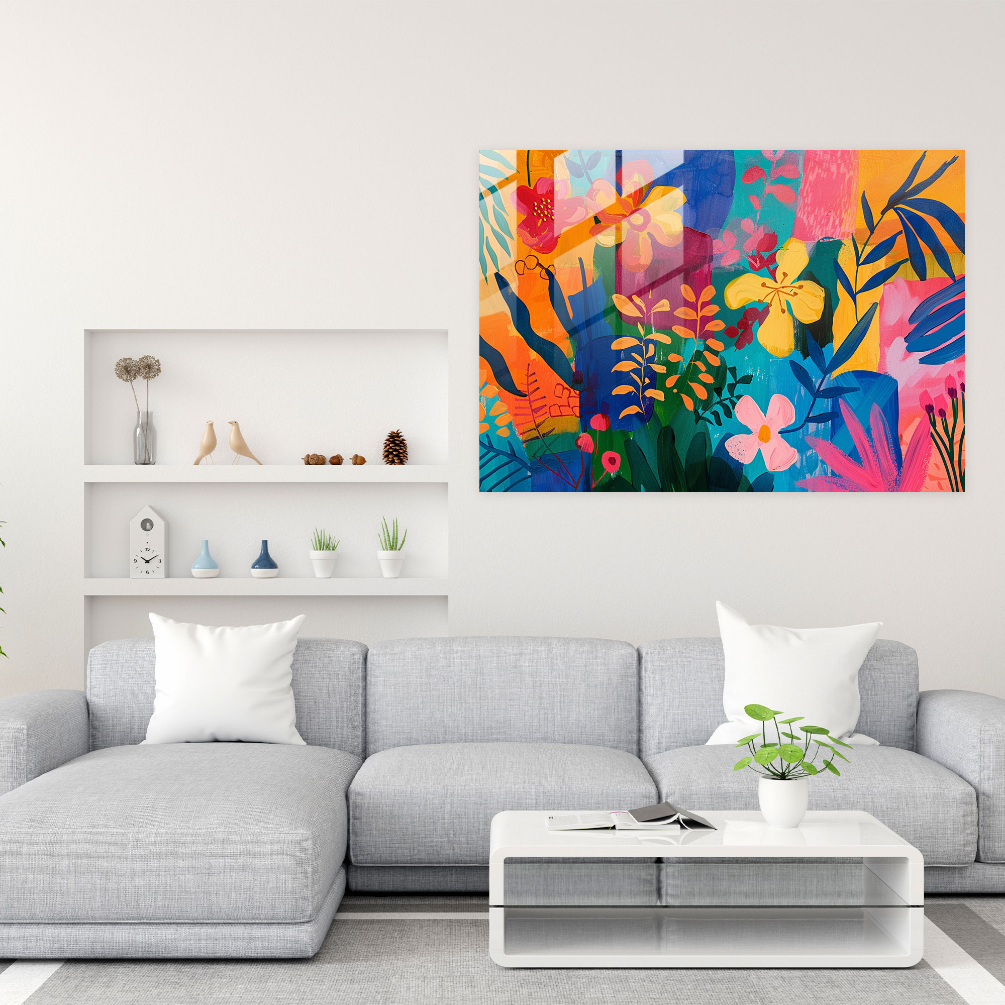 Henri Matisse Glass Print: Abstract Flower Pattern - Henri Matisse, Modern Art, Wall Decoration, Home Decoration