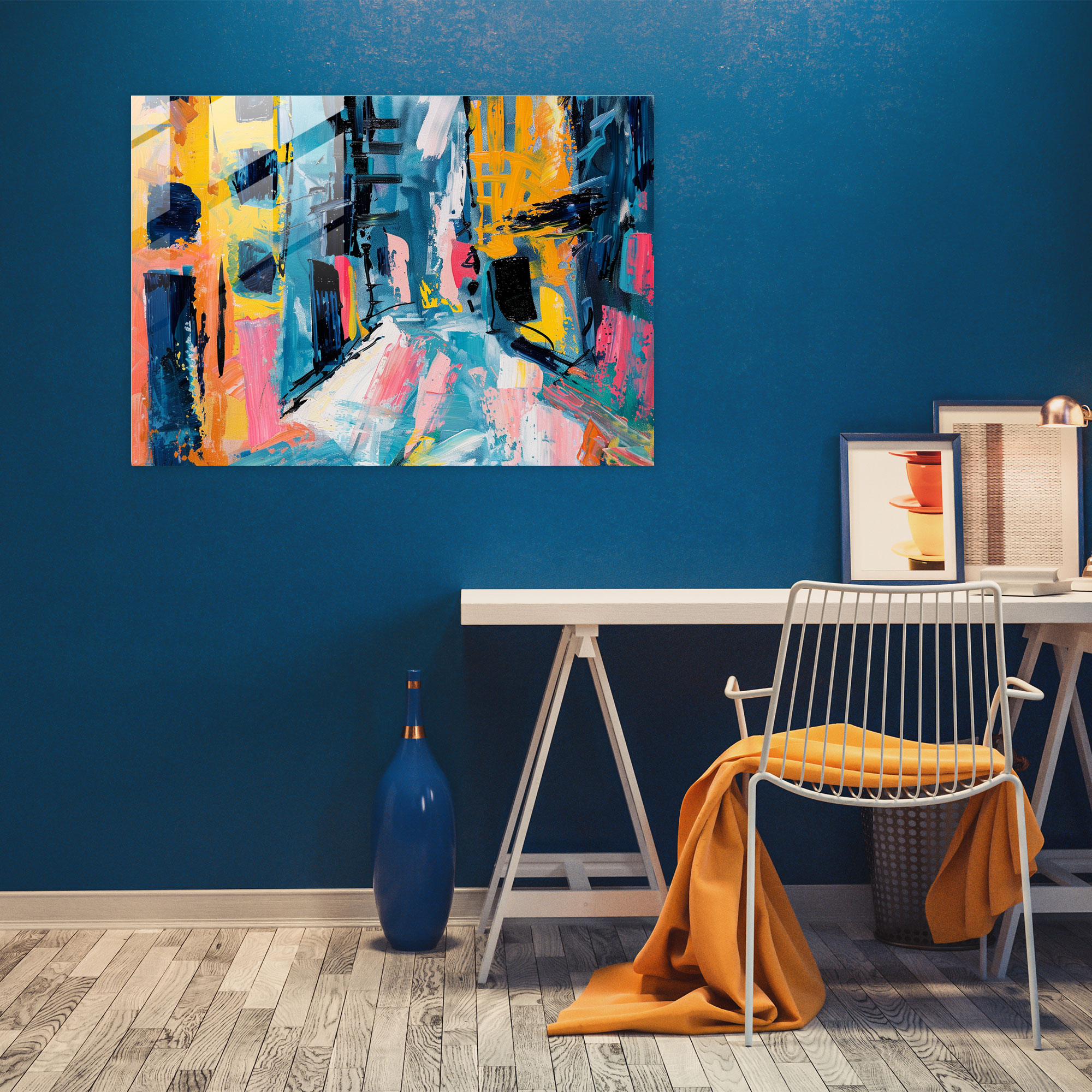 Henri Matisse Glass Art: Abstract Cityscape - Henri Matisse, Home Decoration, Modern Art, Glass Art