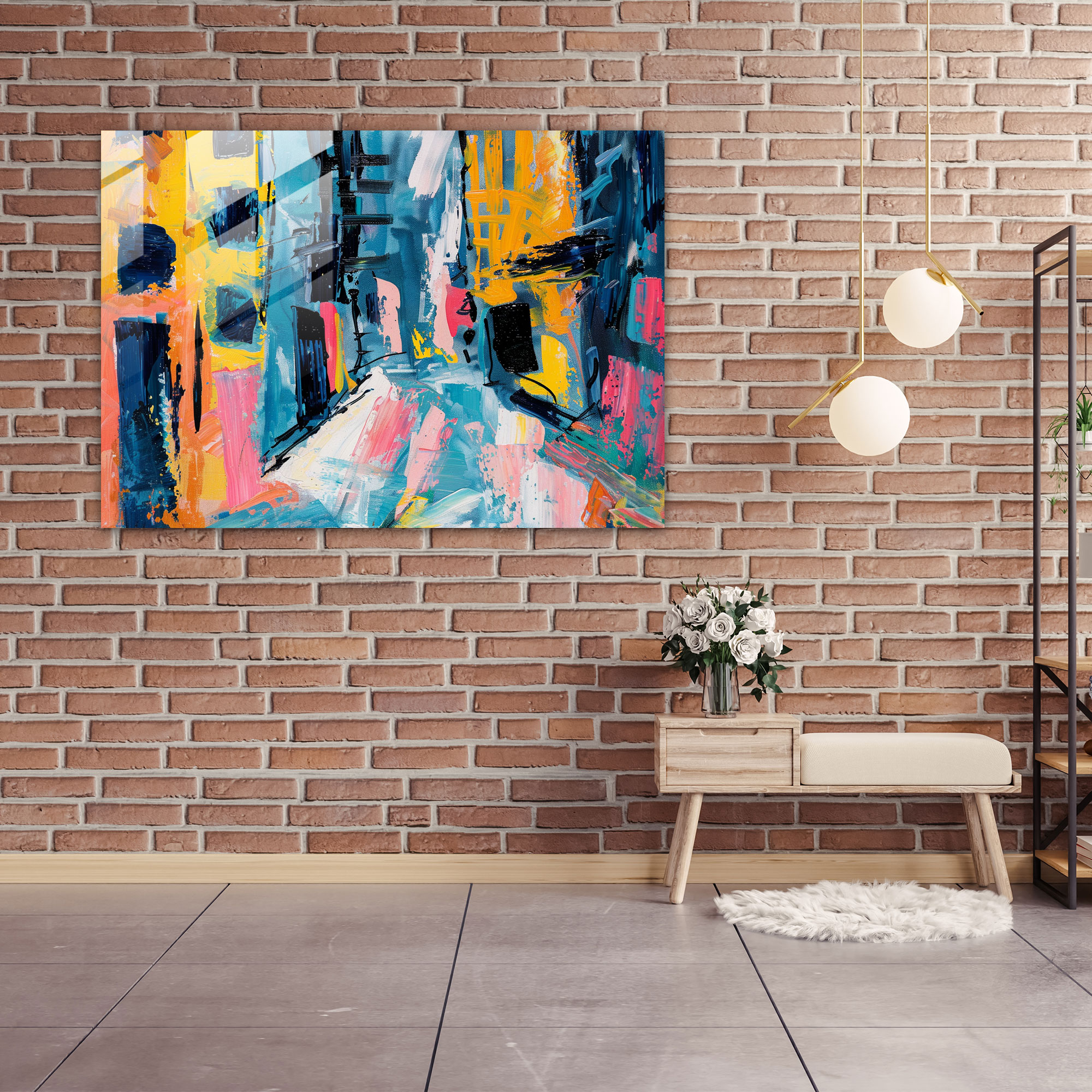 Henri Matisse Glass Art: Abstract Cityscape - Henri Matisse, Home Decoration, Modern Art, Glass Art