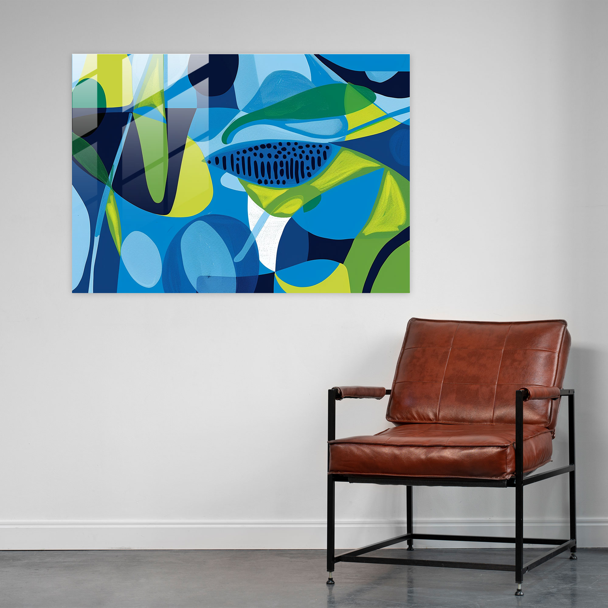 Blue And Green Abstract Glass Print - Henri Matisse, Glass Print, Home Decoration, Modern Art