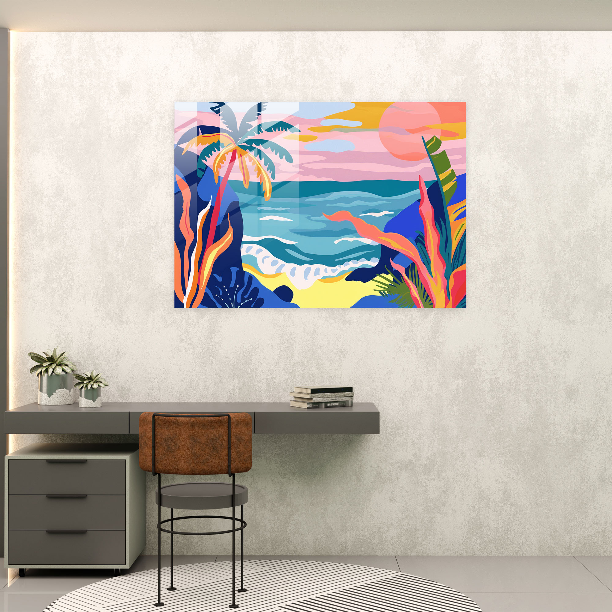 Henri Matisse Glass Art - Seaside Landscape - Henri Matisse, Glass Art, Wall Decoration, Glass Print